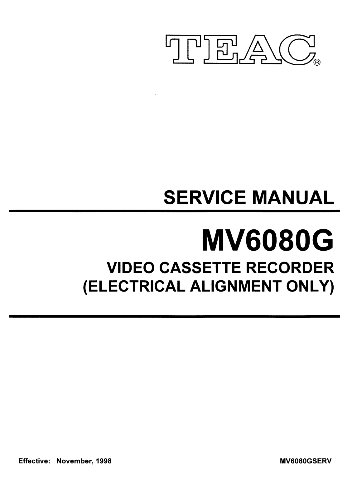 TEAC MV-6080-G Service manual