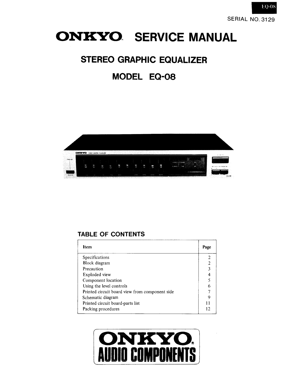 Onkyo EQ-08 Service manual