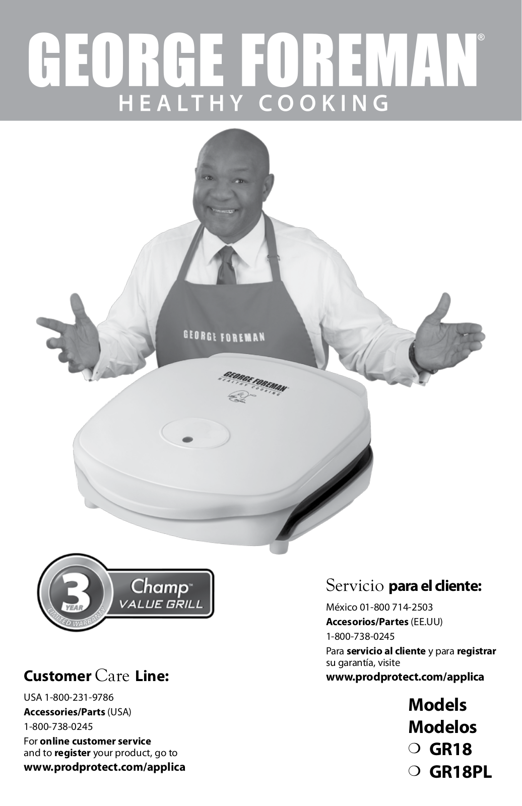 George Foreman GR18PL Owner's Manual