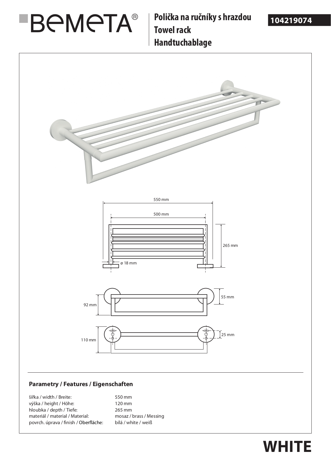 Bemeta White 104219074 User guide