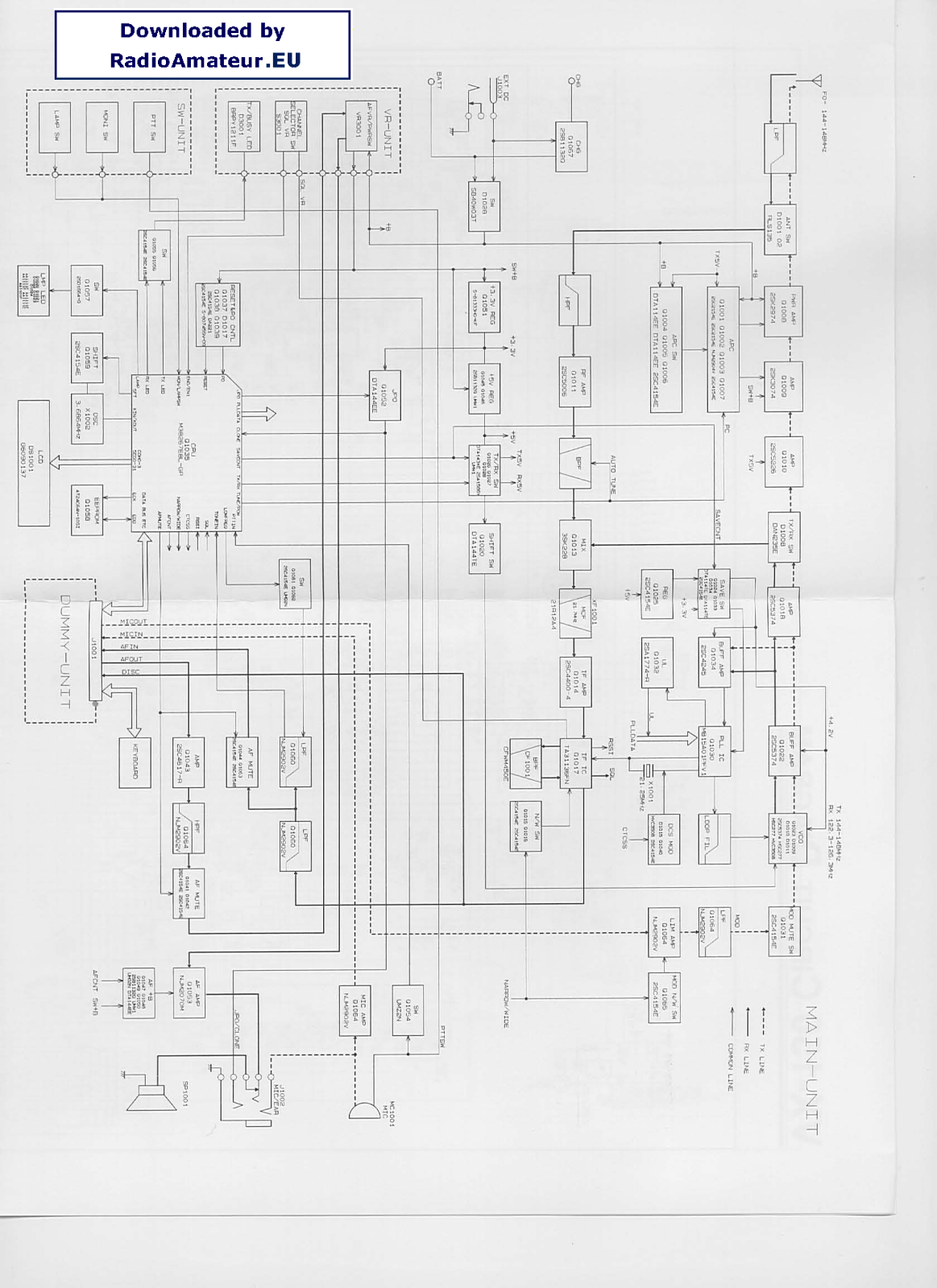 Yaesu VX150 Schematic