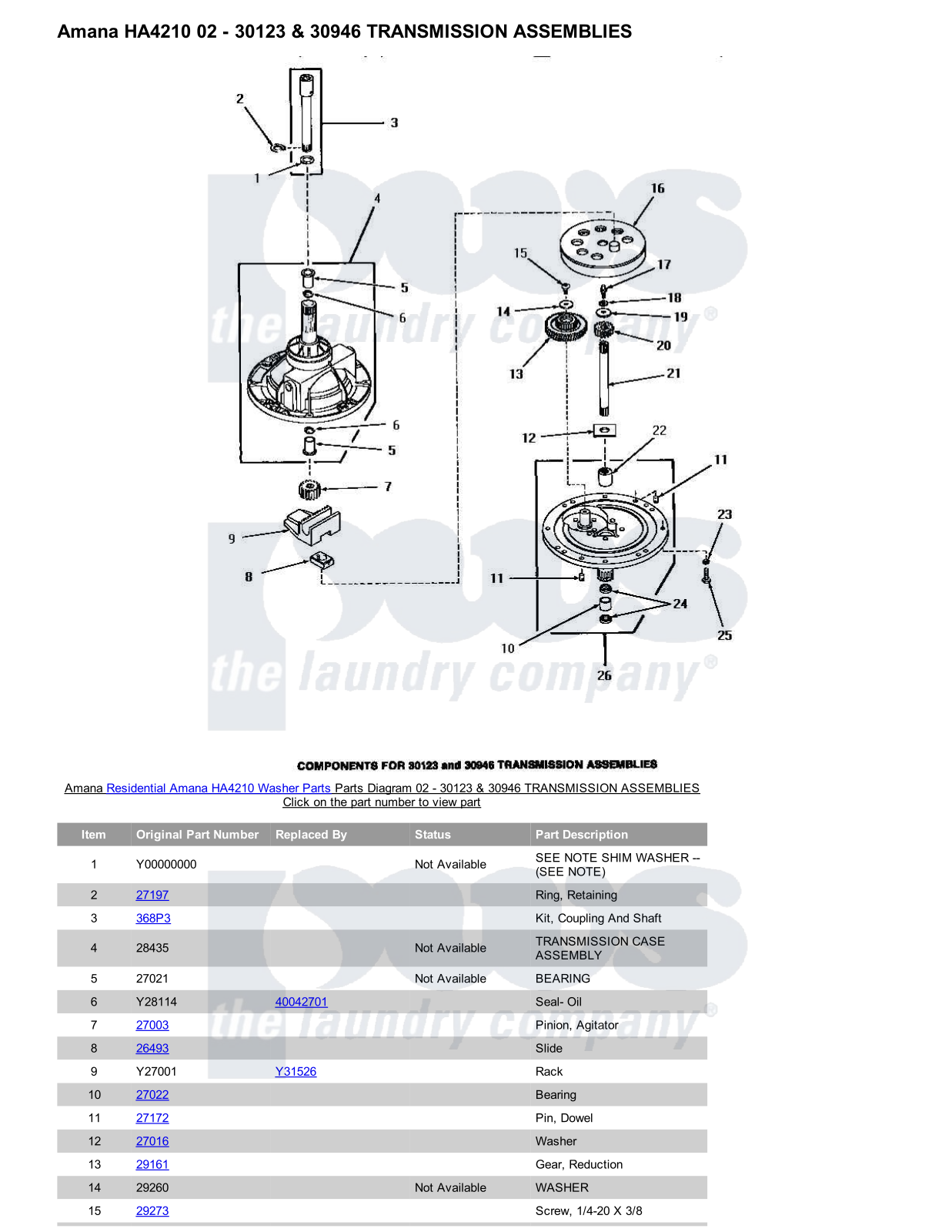 Amana HA4210 Parts Diagram