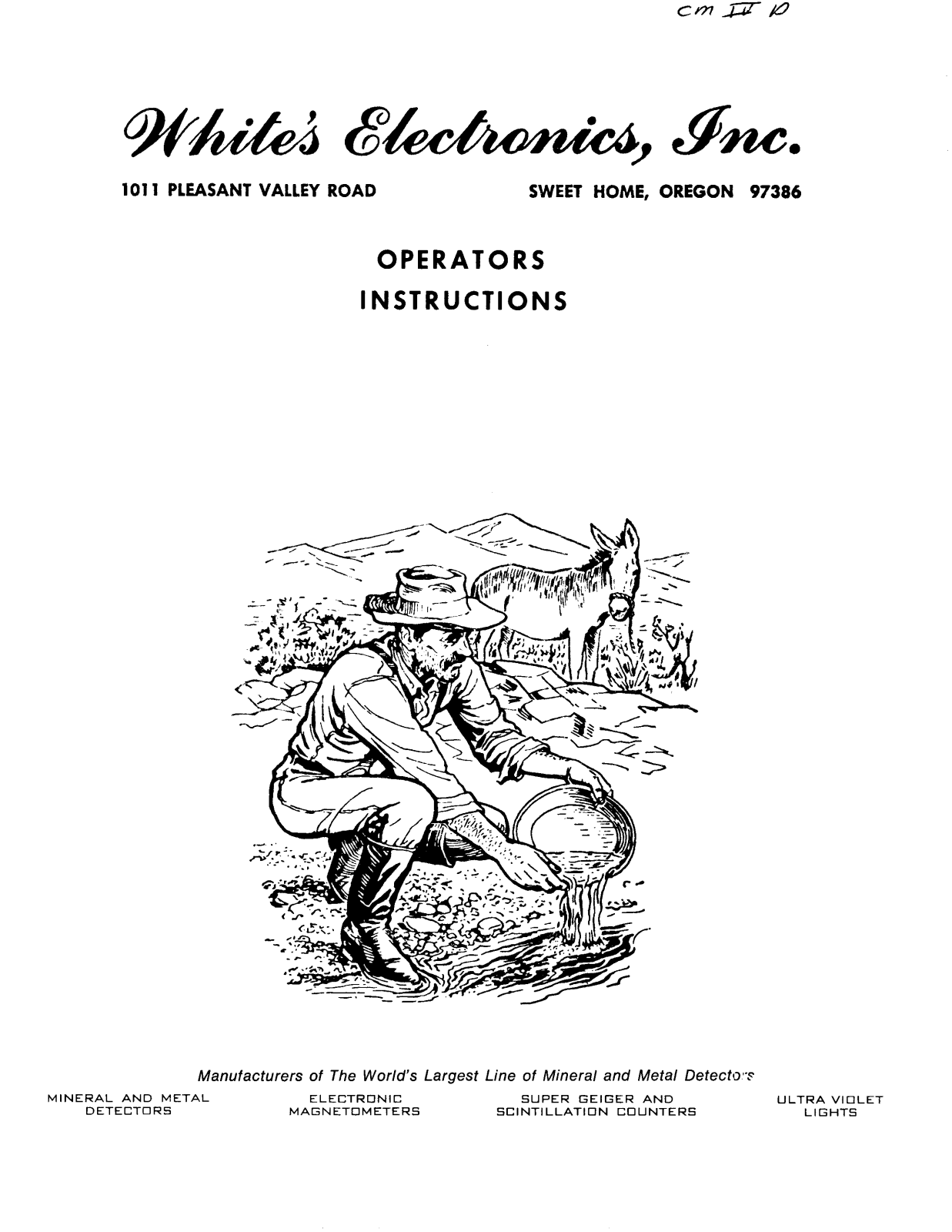 White's Coinmaster Coinmaster IV User manual