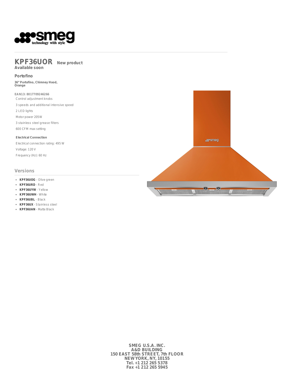 Smeg KPF36UOR Bulletin