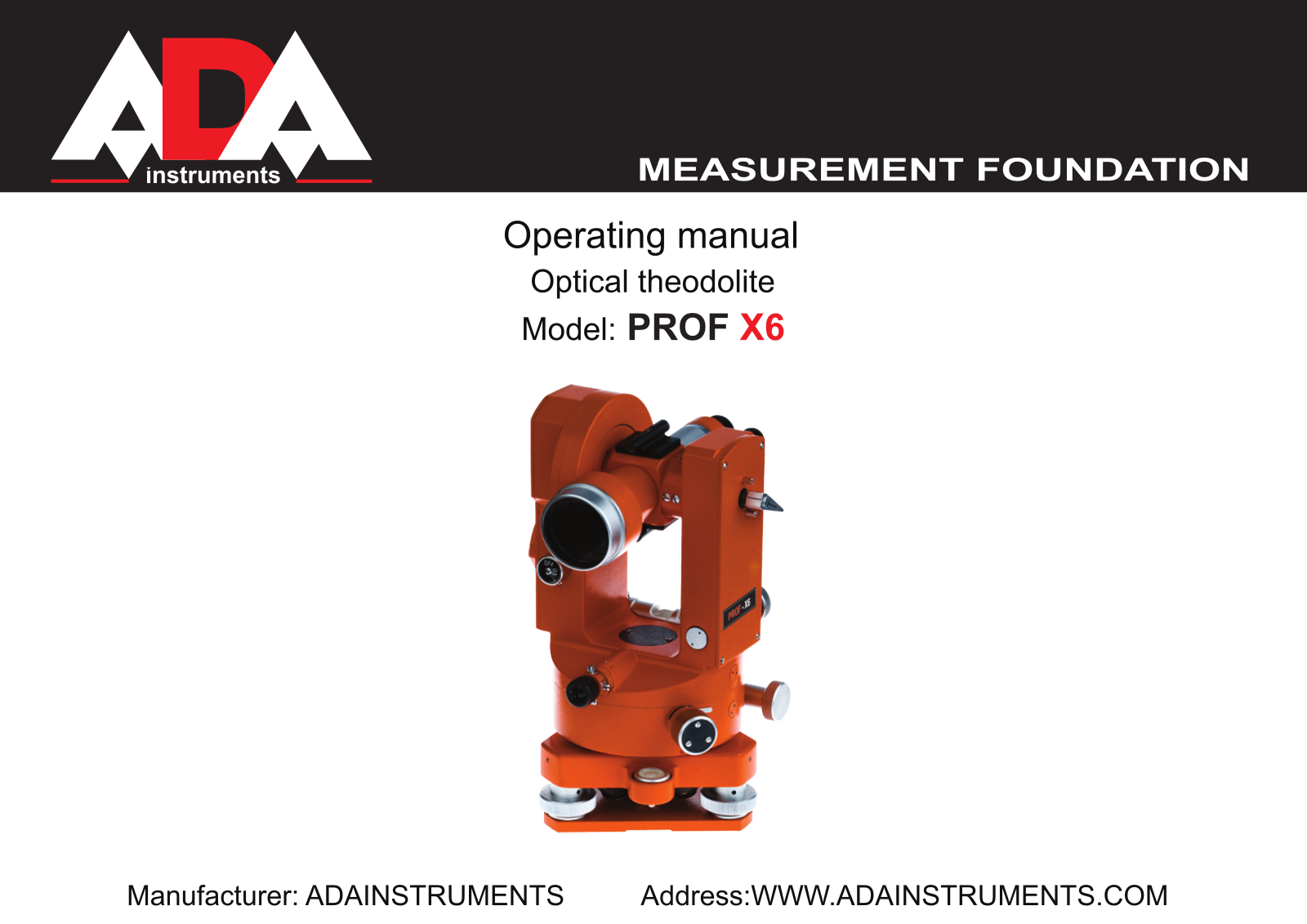 ADA INSTRUMENTS PROF-X6 User Manual