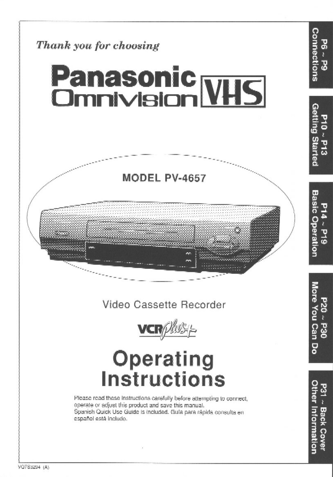 Panasonic PV-4657 User Manual