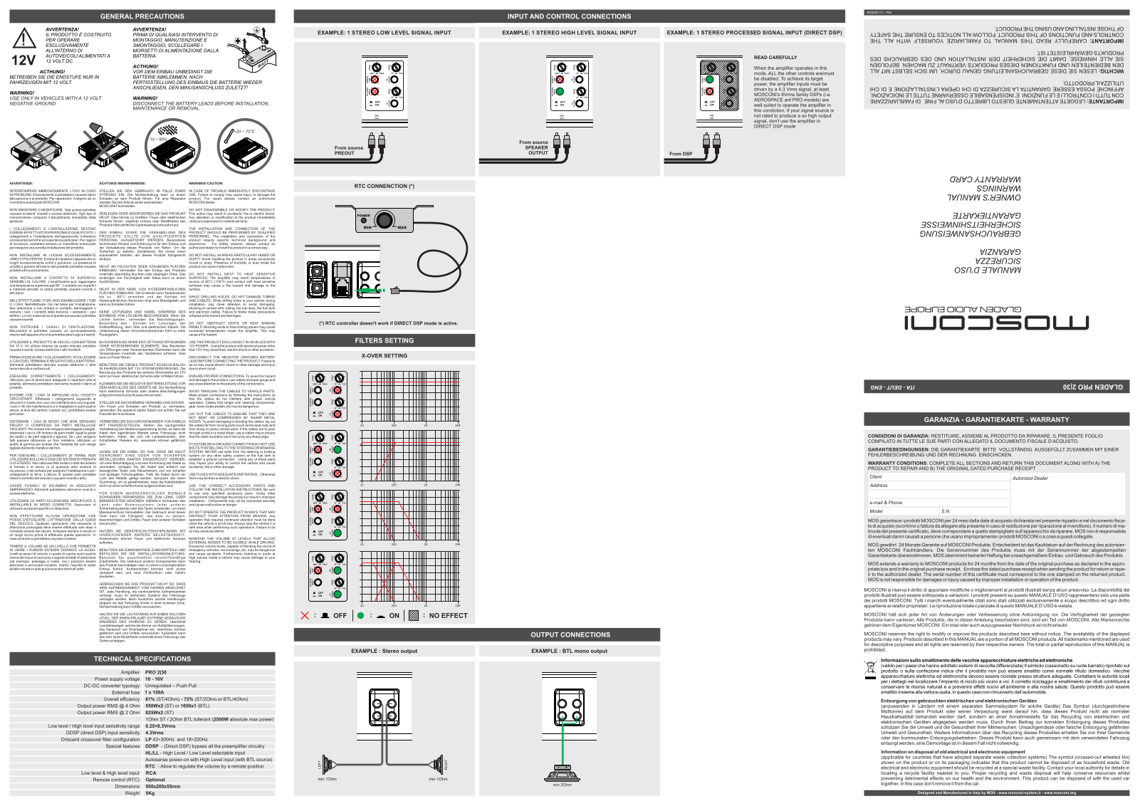 Mosconi PRO230 User guide - ManualMachine.com