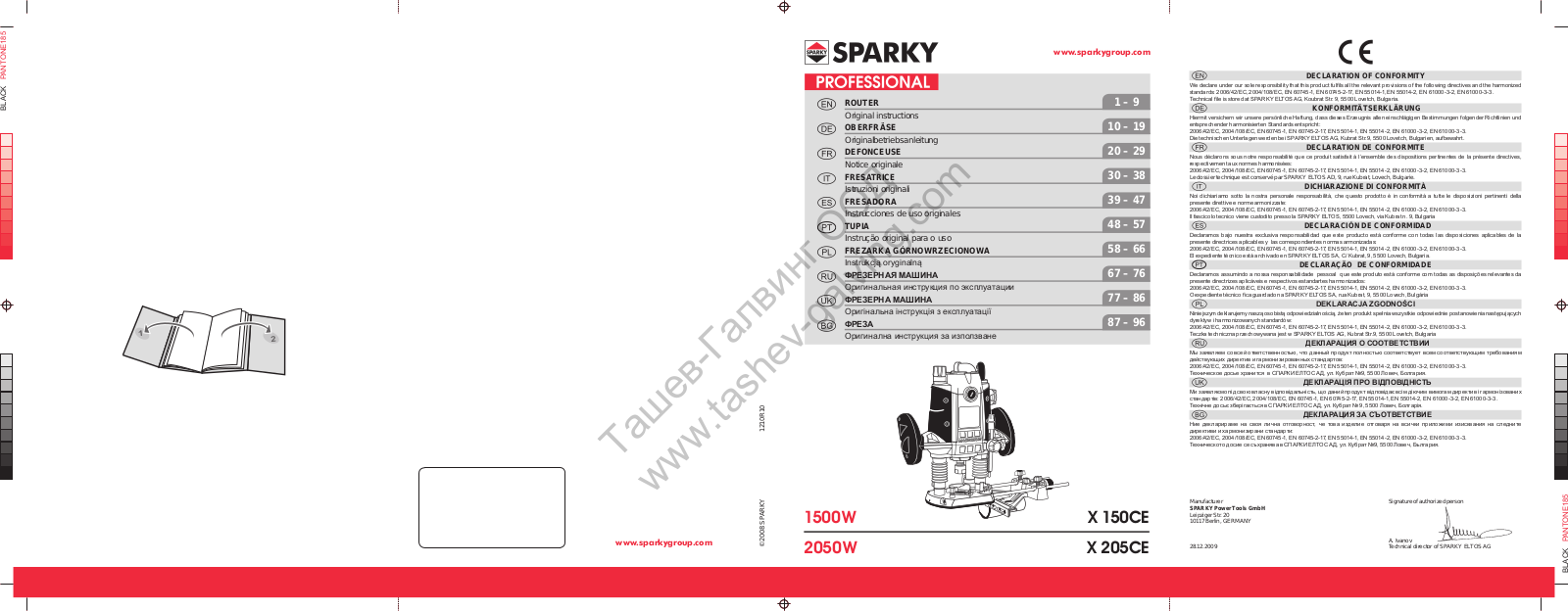 Sparky Group X 150CE, X 205CE Original Instructions Manual