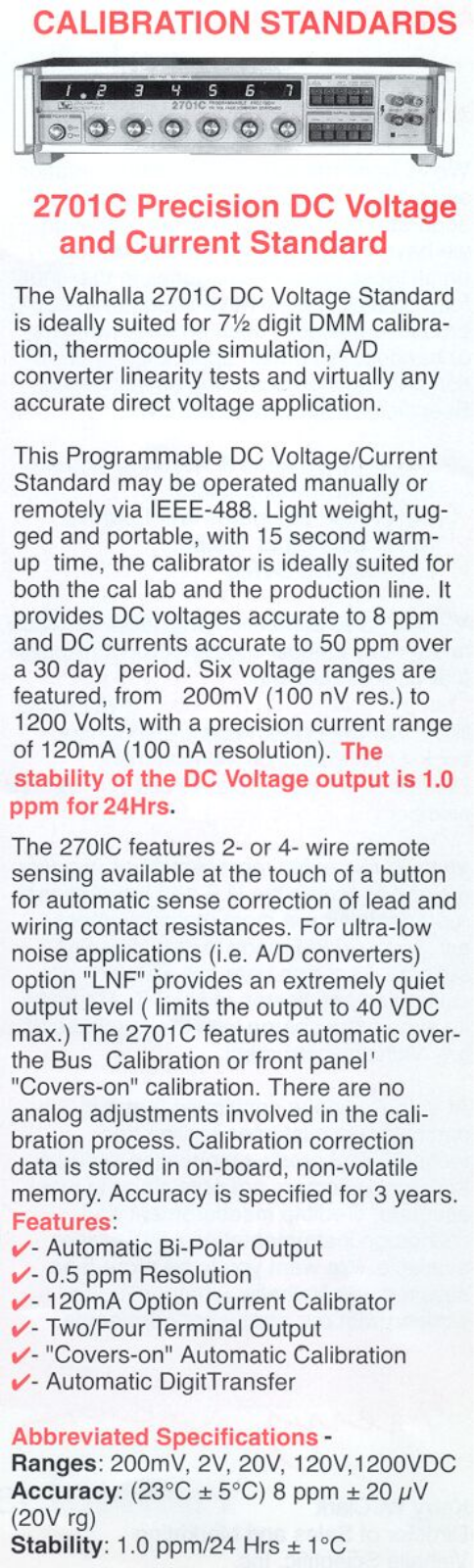 Valhalla Scientific 2701C Data Sheet - ManualMachine.com