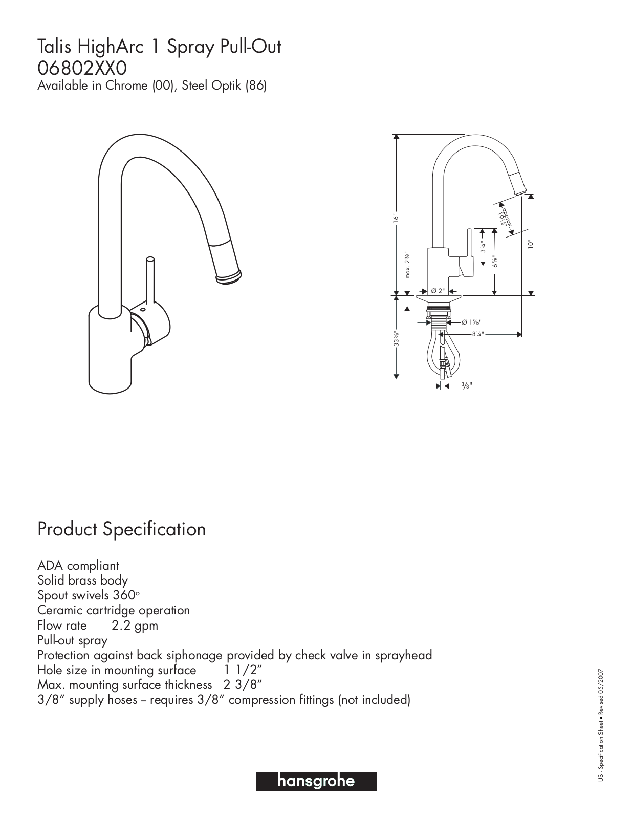 Hans Grohe 06802XX0 User Manual