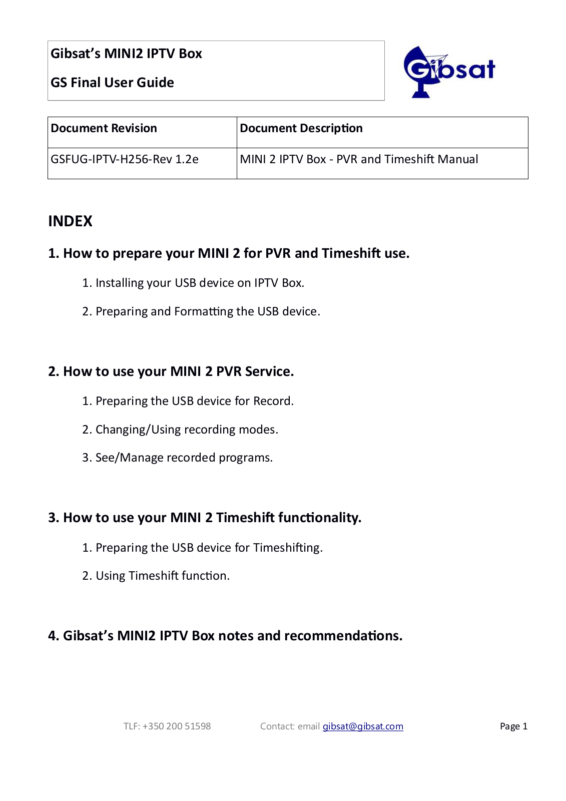 Gibsat MINI2 IPTV Box User Manual