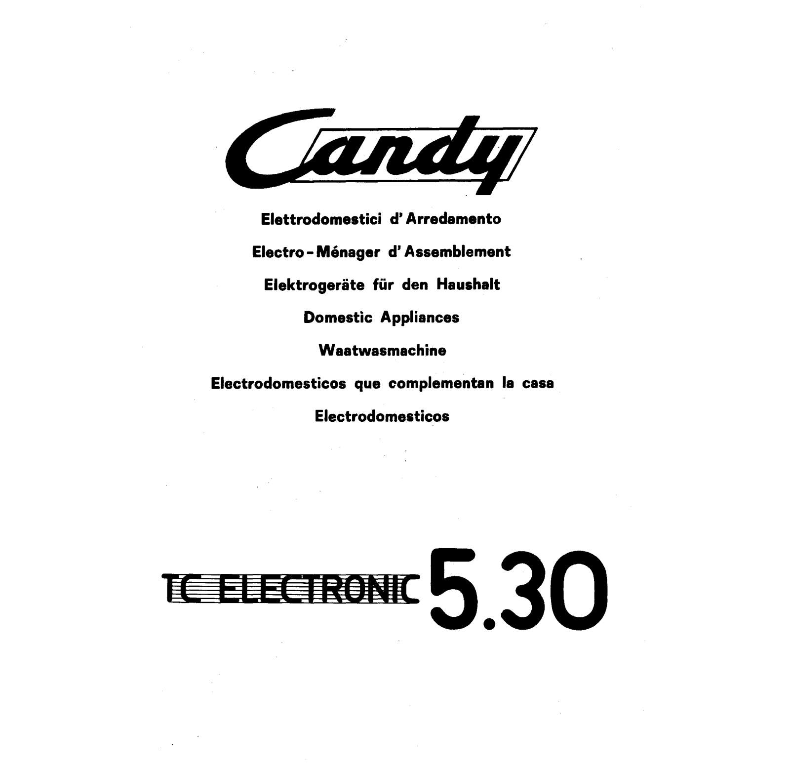 Candy TC530 Program Manual