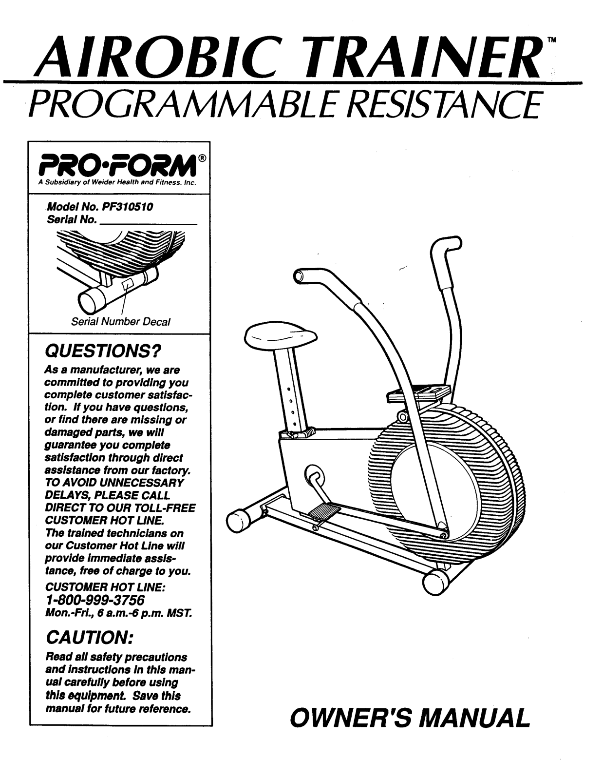 ProForm PF310510 User Manual