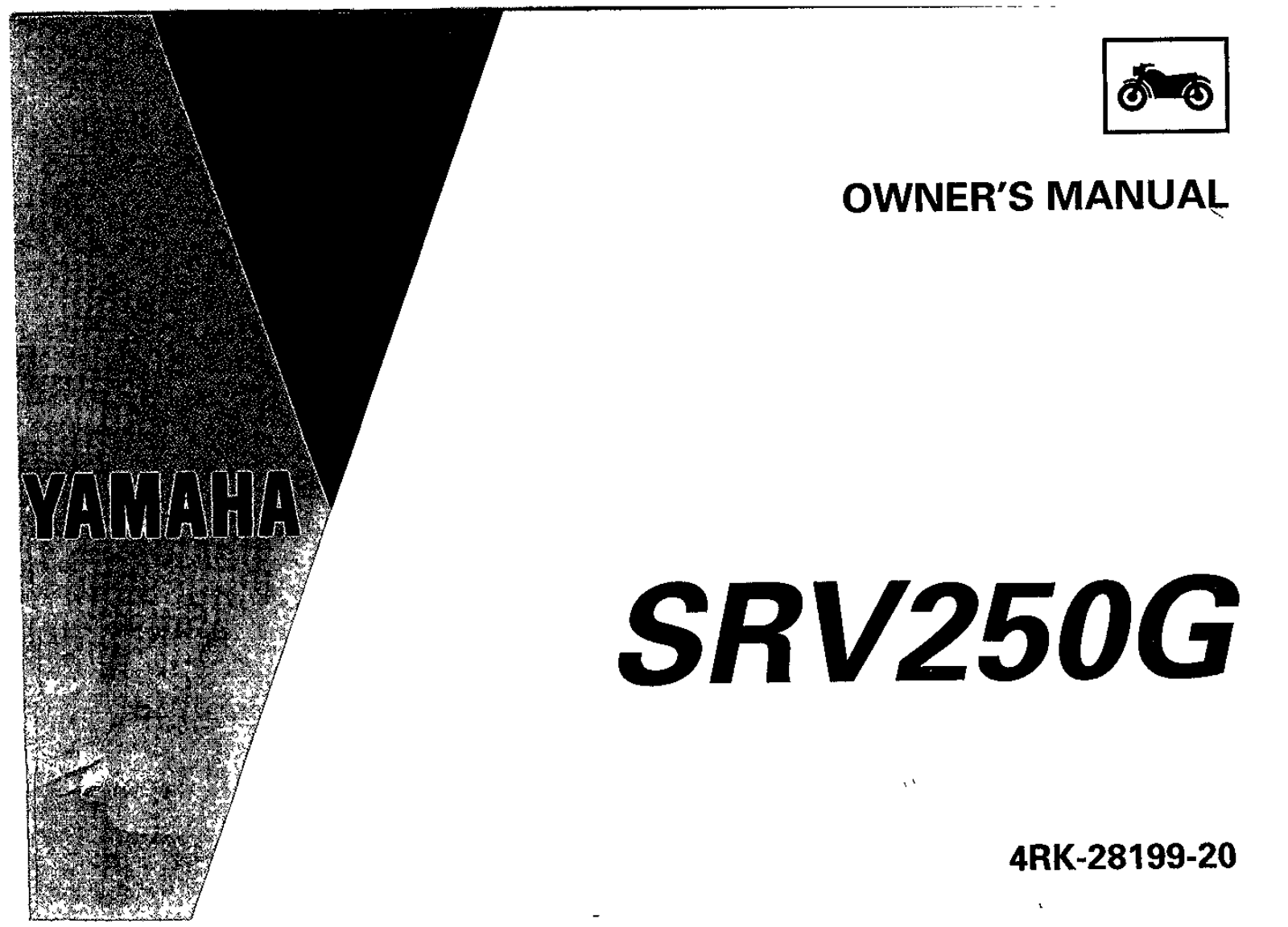 Yamaha SRV250 G 1995 Owner's manual