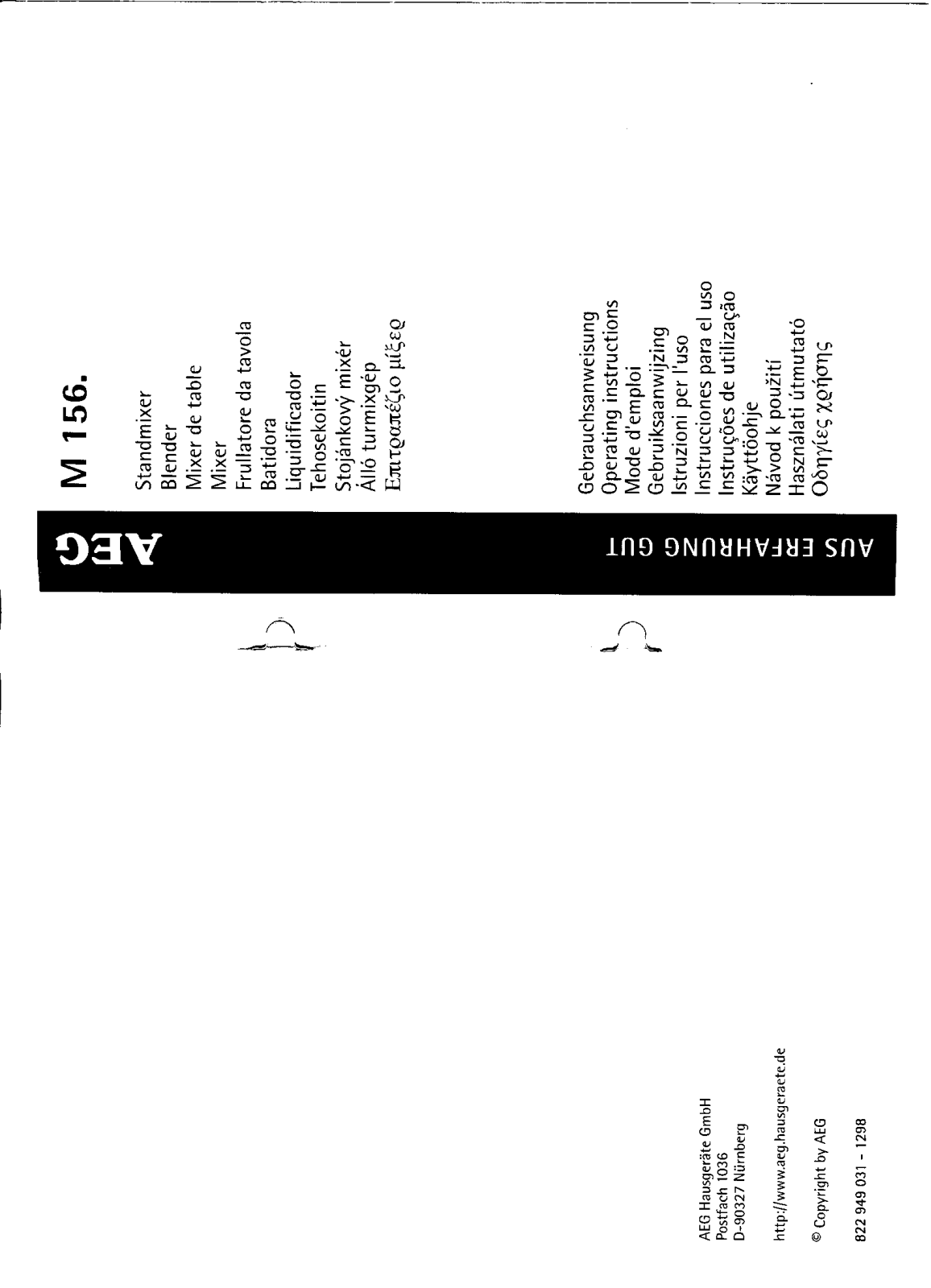 AEG M 156. User Manual