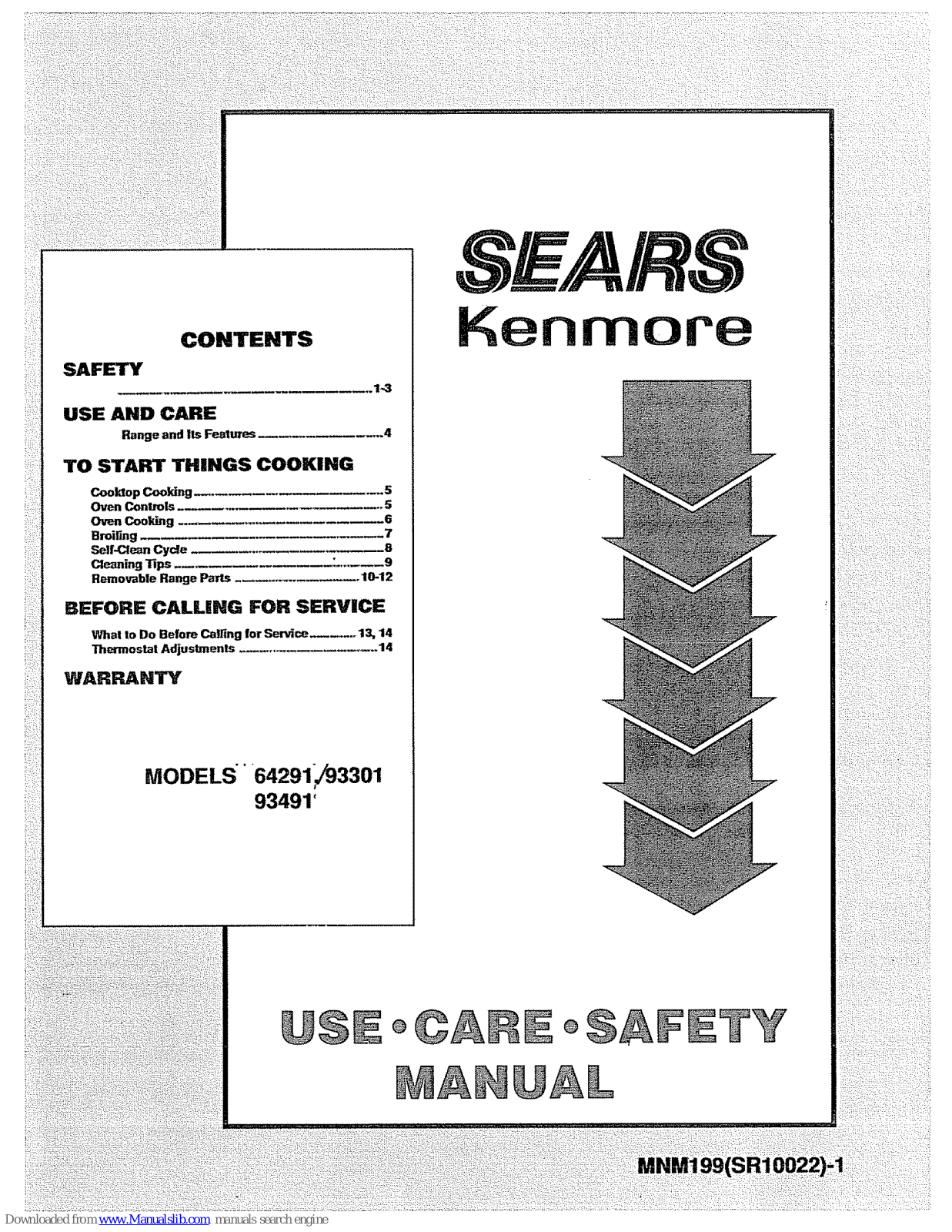 Kenmore 642911, 93301, 93491 Use, Care, Safety Manual - ManualMachine.com