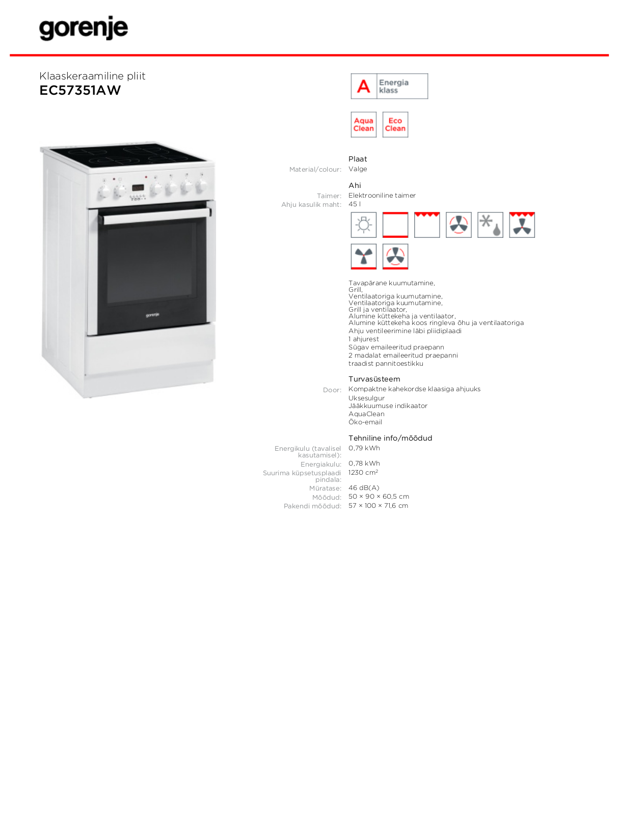 Gorenje EC57351AW BROCHURE