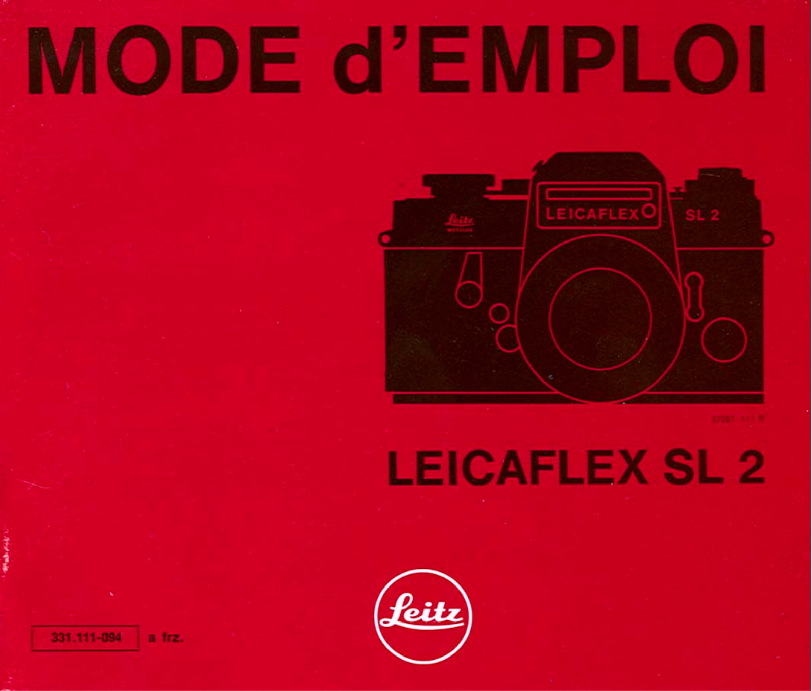 LEICA Leicaflex SL2 Instruction Manual
