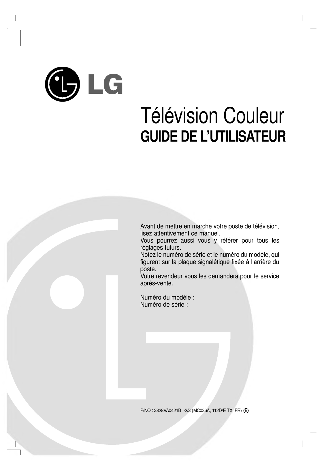 LG RZ-28FZ30RX User Manual