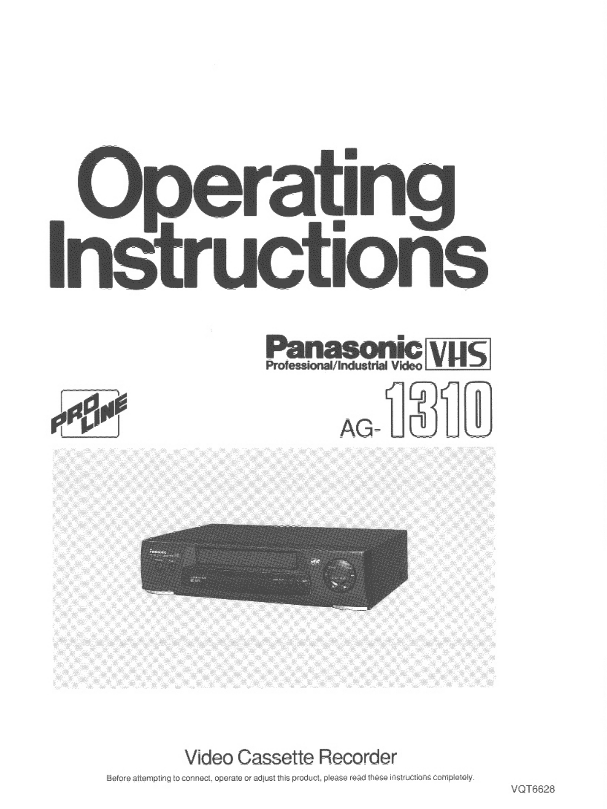 Panasonic ag1310 Operation Manual