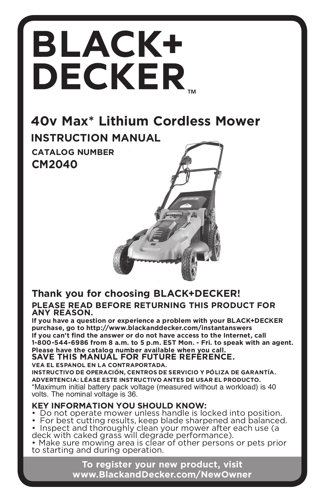 Black & Decker CM2040 User Manual