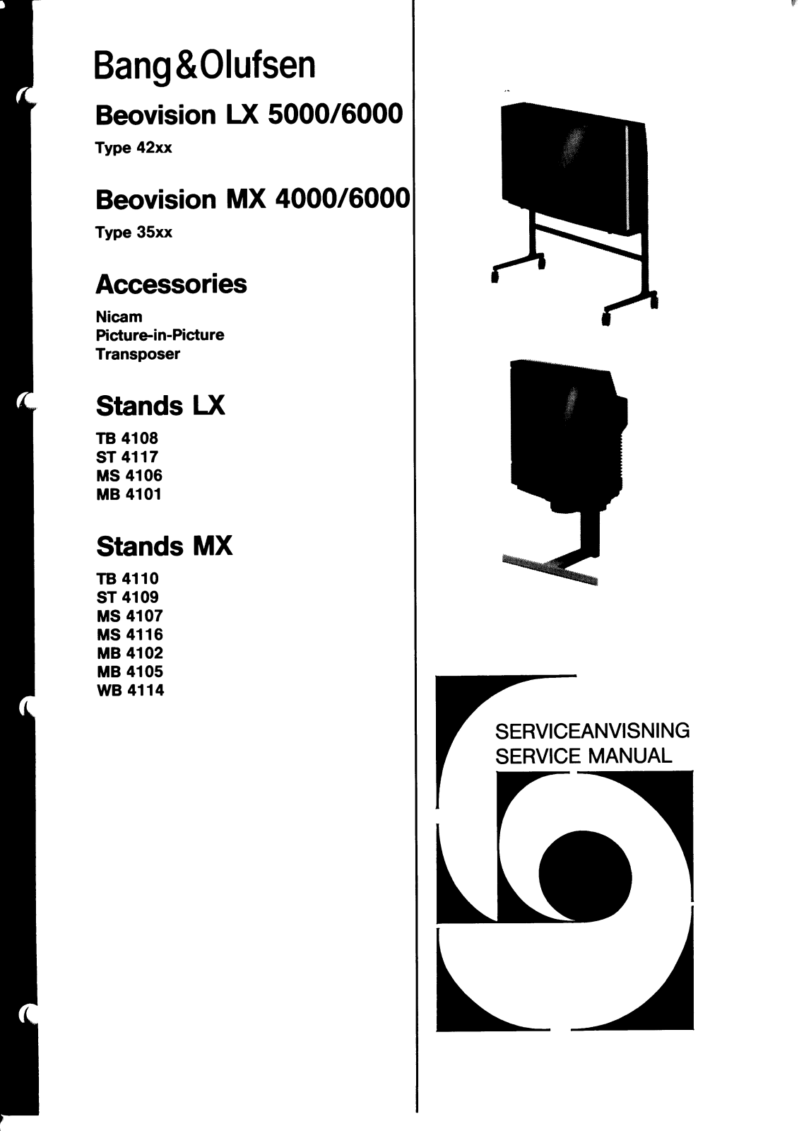 Bang&Olufsen lx-5000, lx-6000, mx-4000, mx-6000 Service Manual