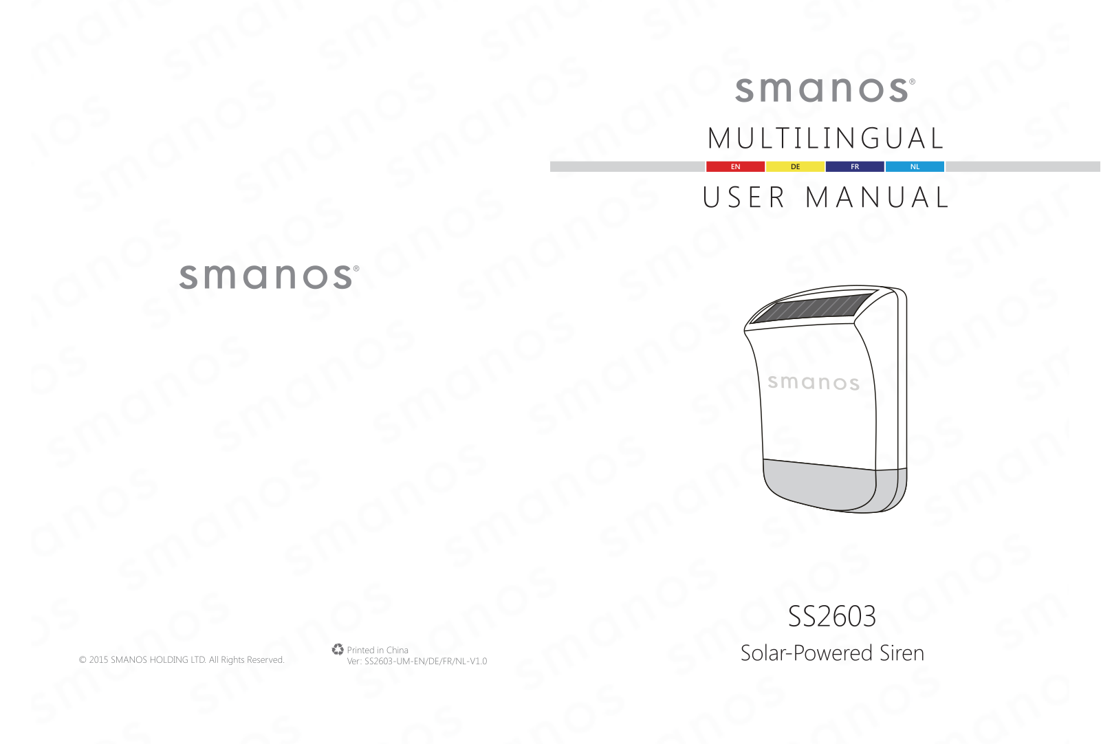 Smanos SS2603 User manual