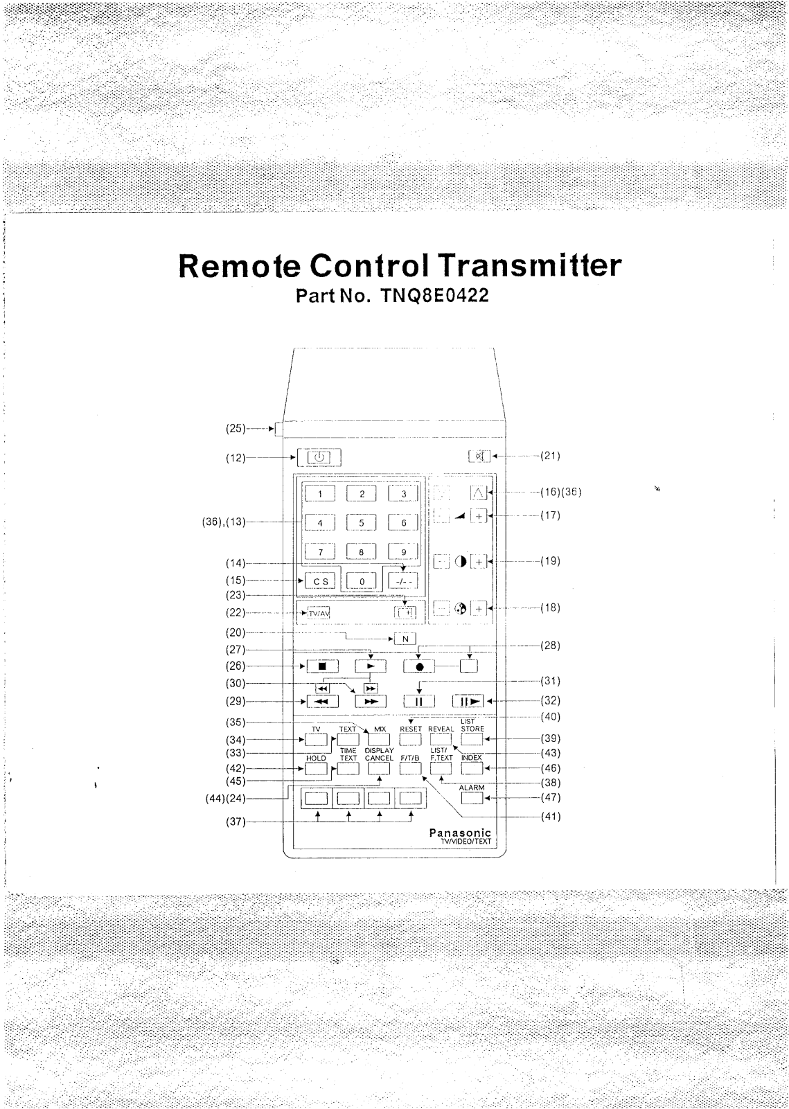 Panasonic TX-2 User Manual