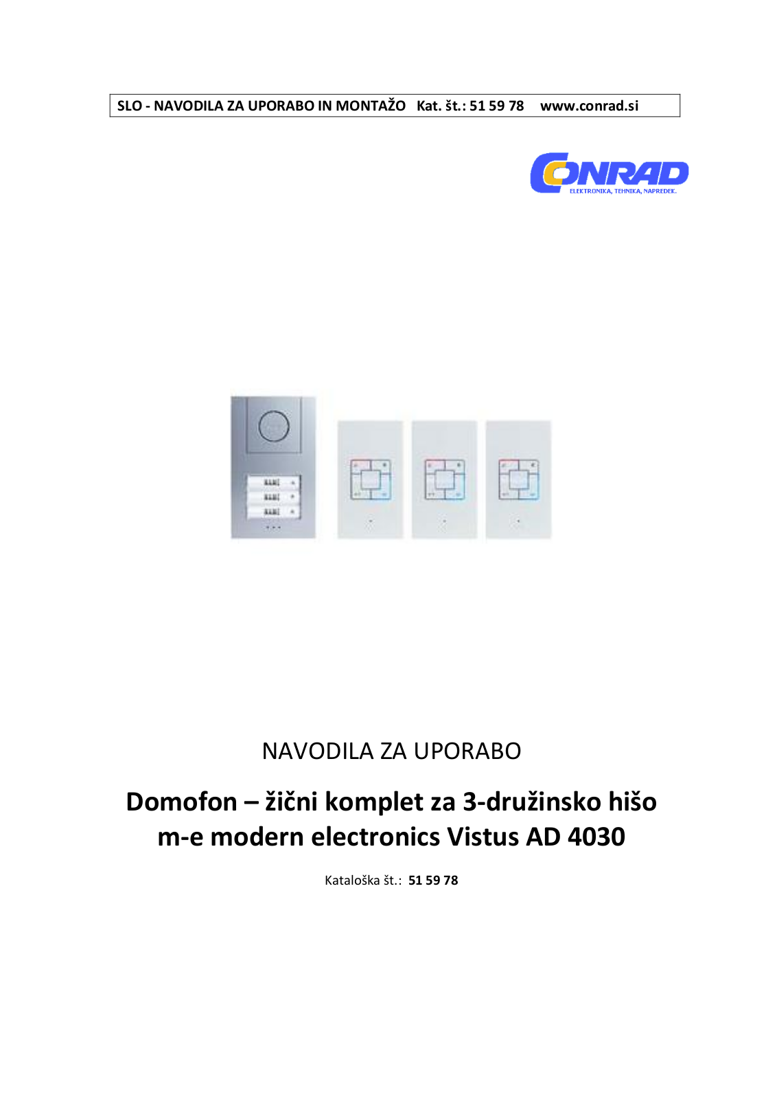 m-e modern-electronics Vistus AD 4030 Operating Instructions