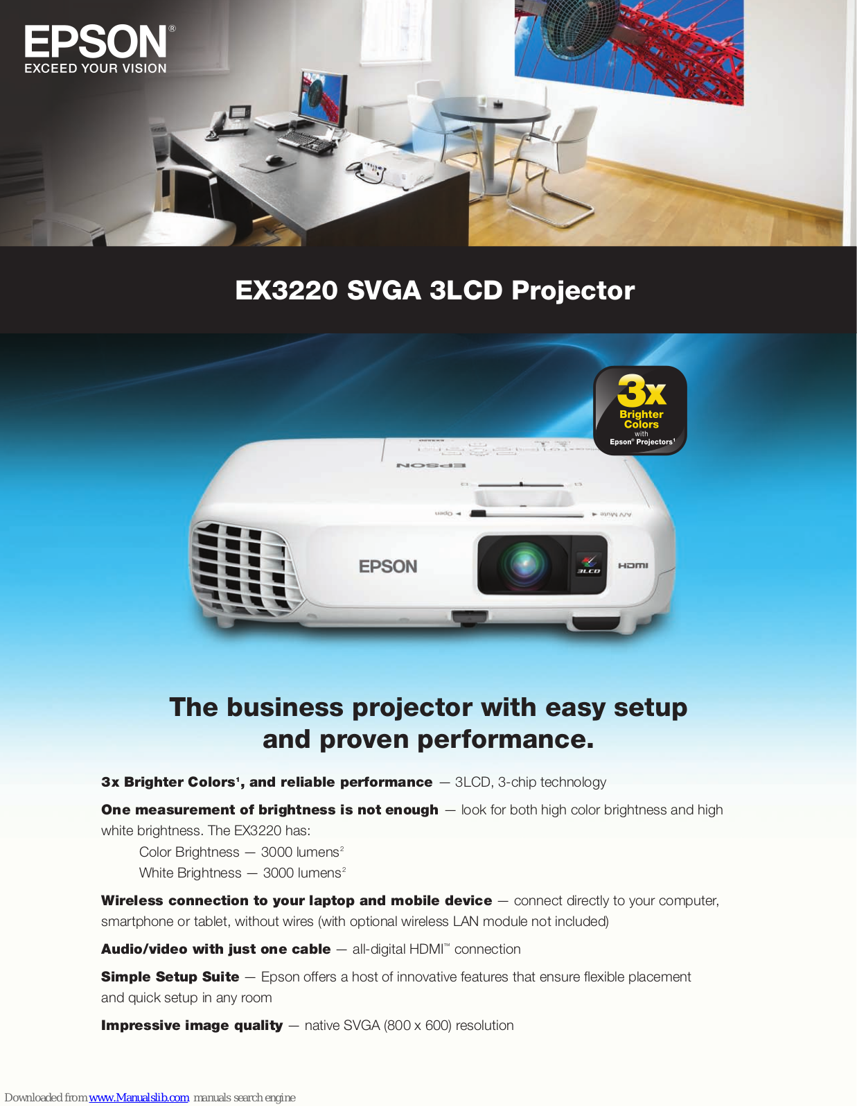 Epson EX3220 SVGA Brochure & Specs