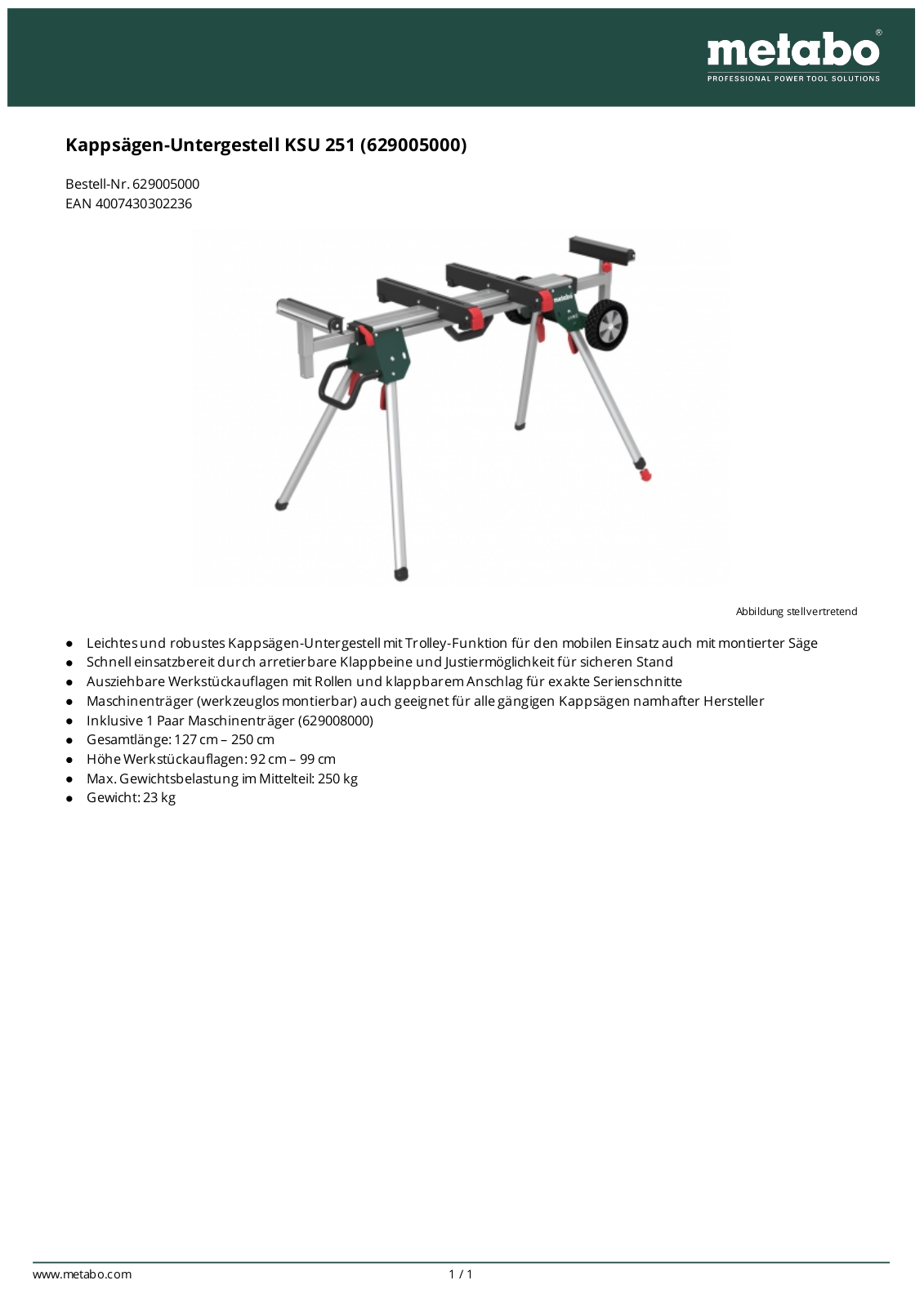 Metabo KSU 251 User Manual