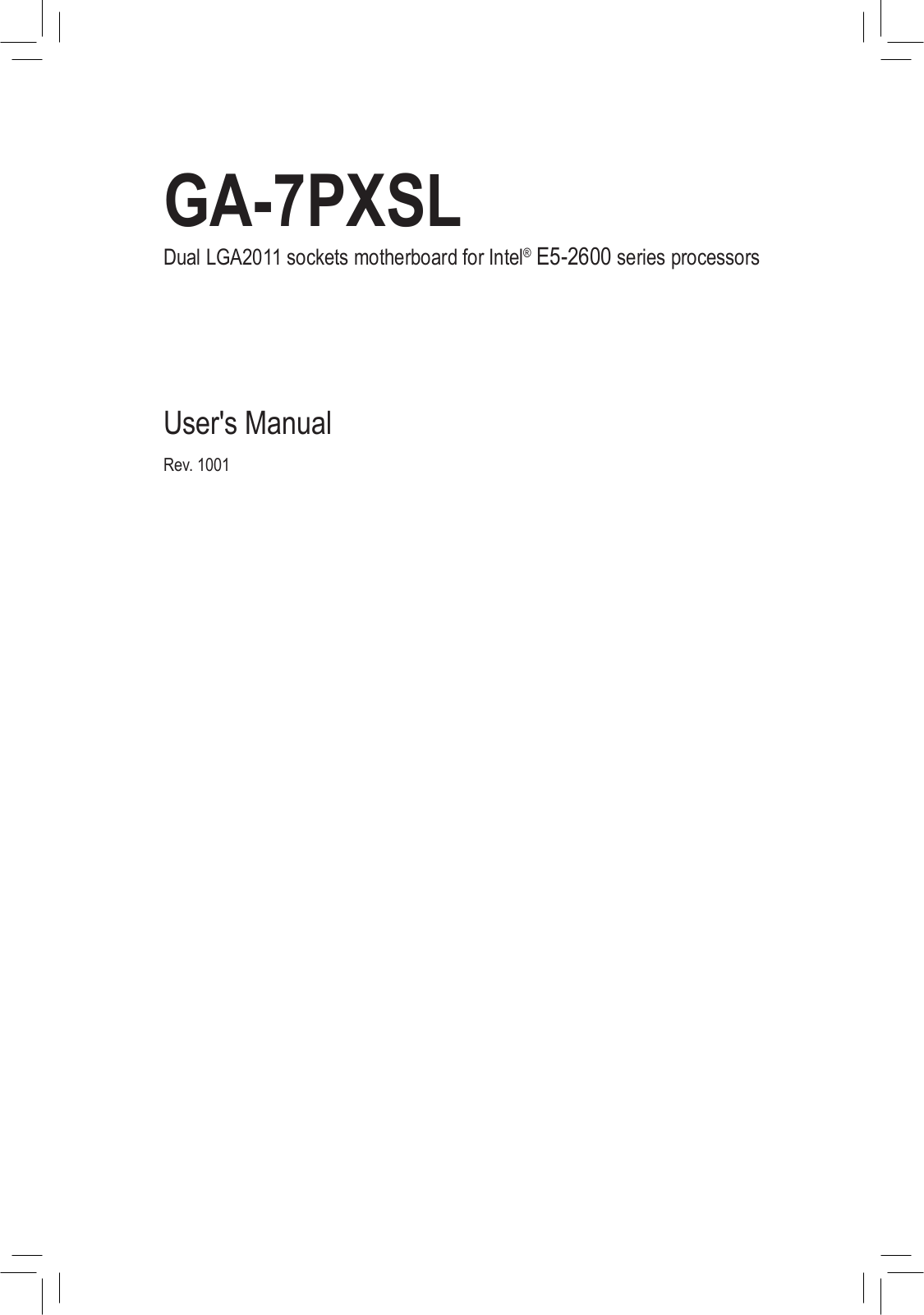 Gigabyte GA-7PXSL1, GA-7PXSL User Manual