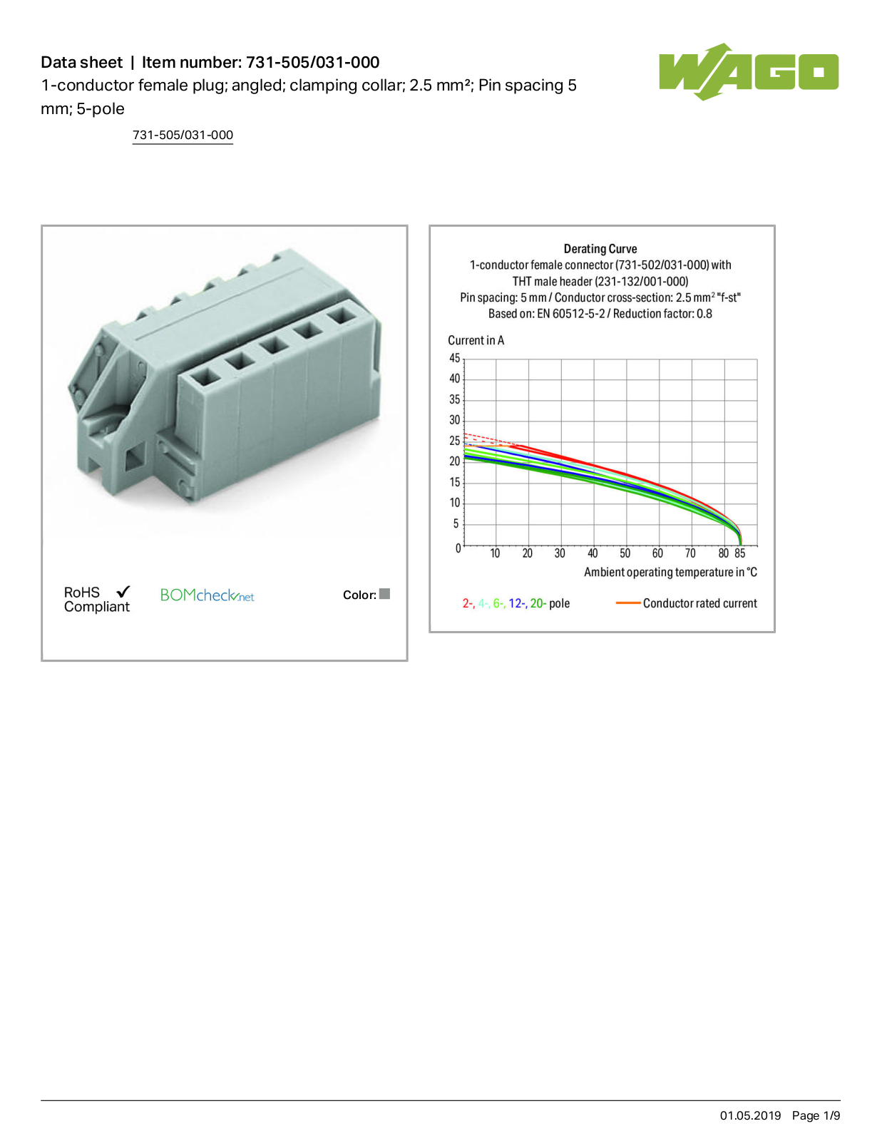 Wago 731-505/031-000 Data Sheet