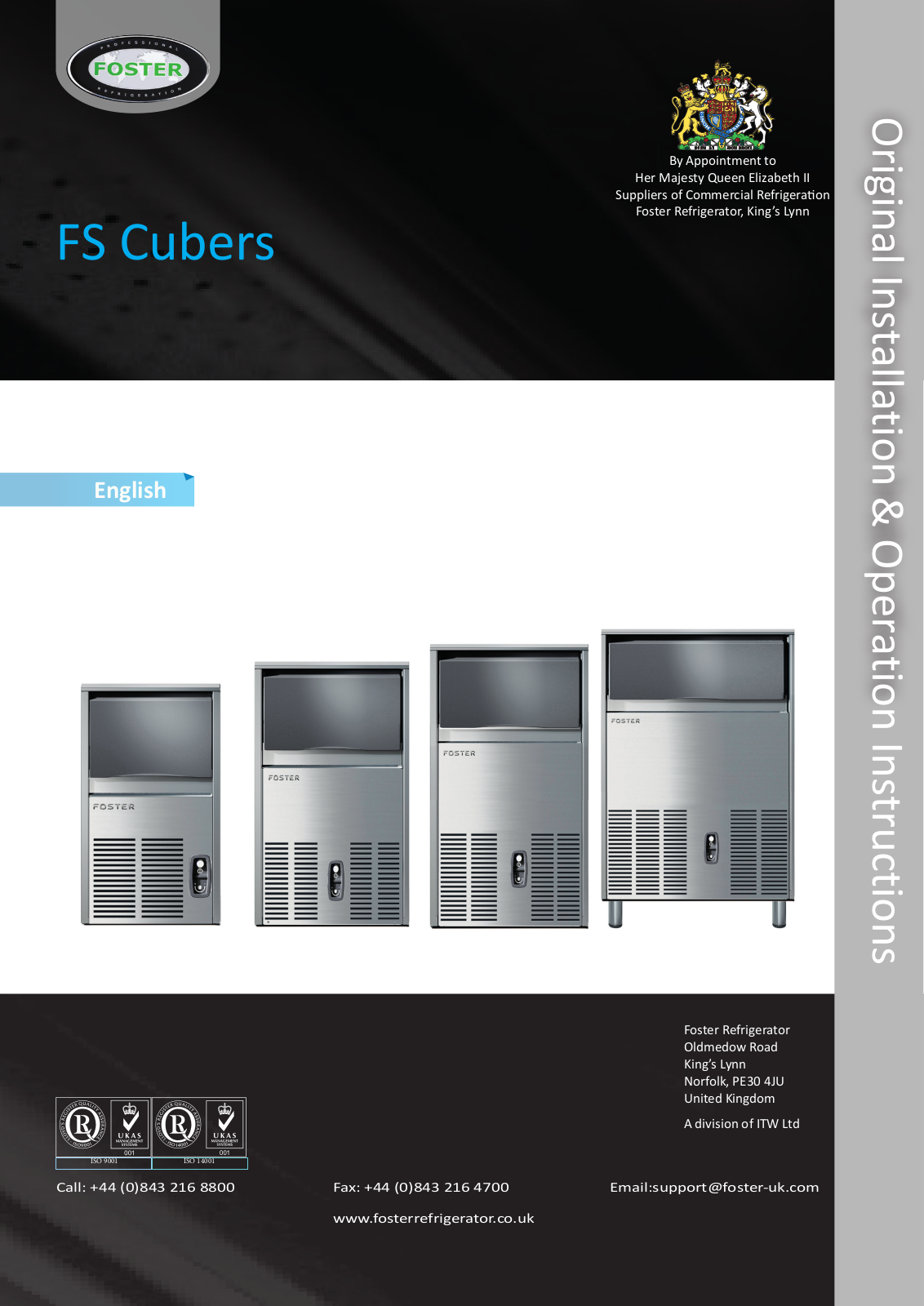 Foster FS Series, FS20, FS40, FS50, FS90 Original Installation And Operating Instructions