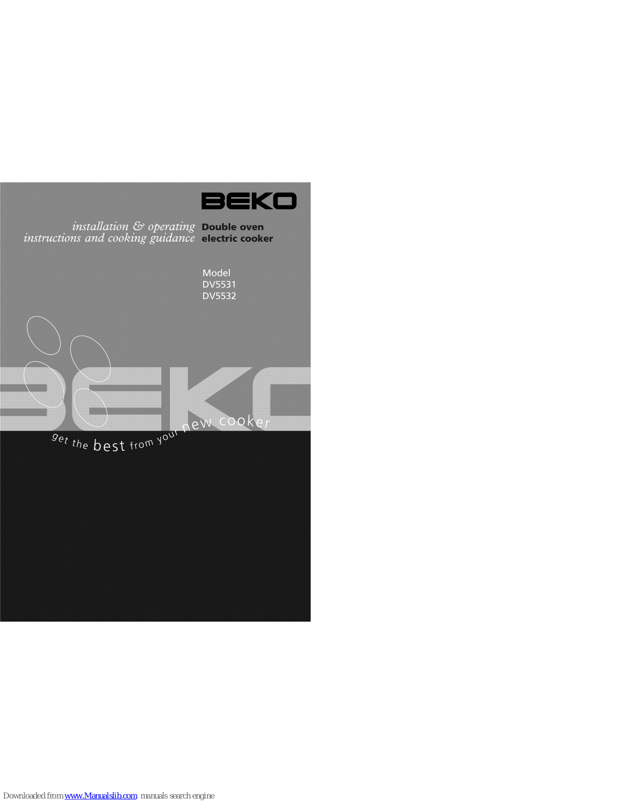 Beko DV5532 Installation & Operating Instructions Manual