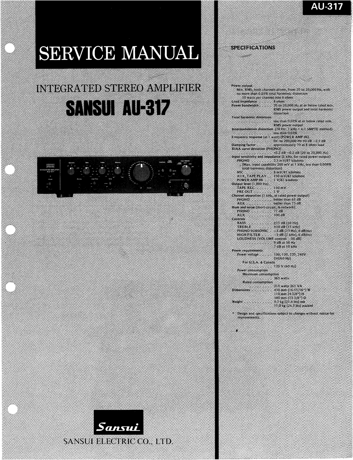 Sansui AU-317 Service manual