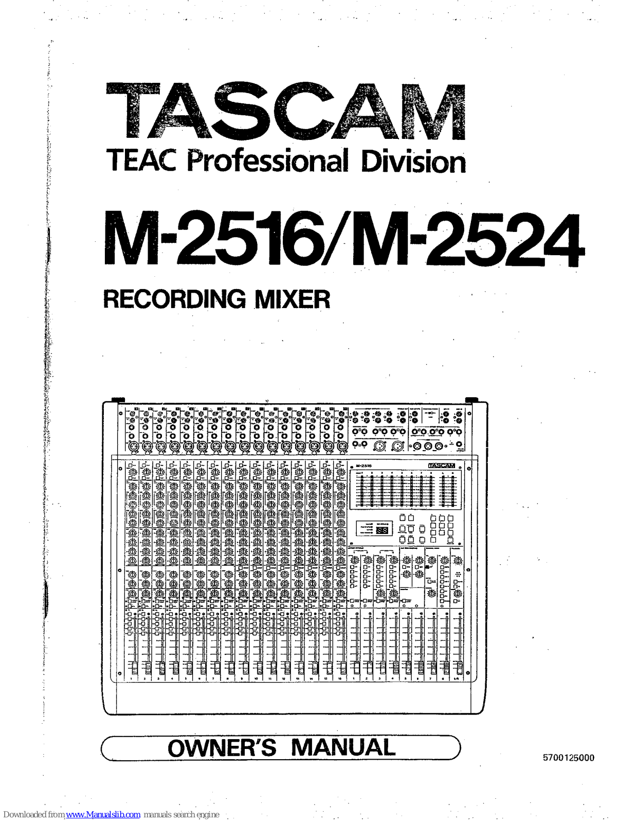 Teac Tascam M-2516, Tascam M-2524 Owner's Manual