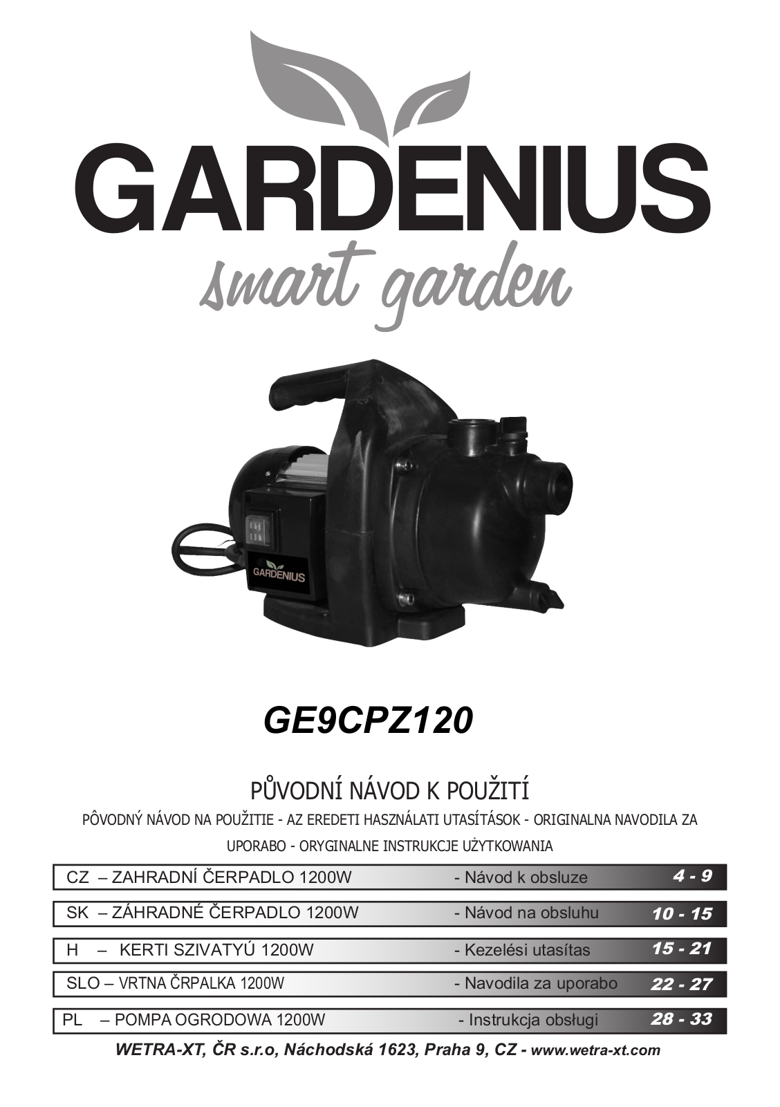 Gardenius GE9CPZ120 User Manual