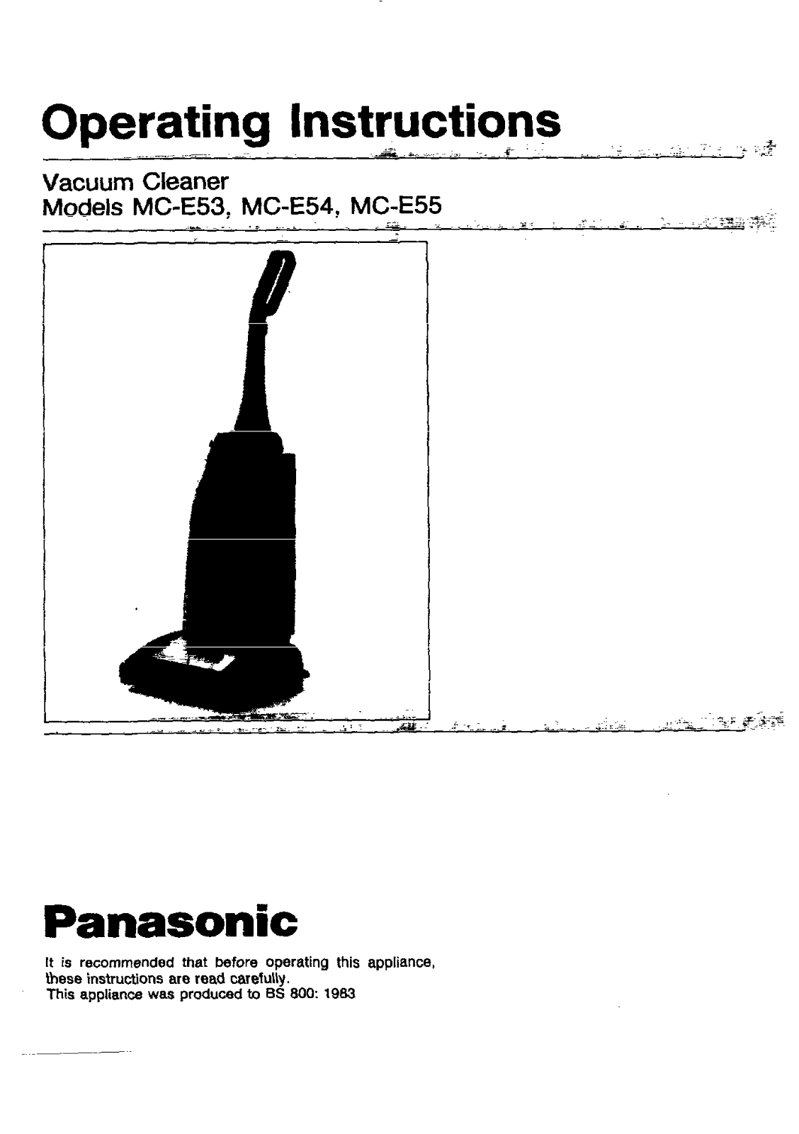 Panasonic MC-E55, MC-E54, MC-E53 User Manual