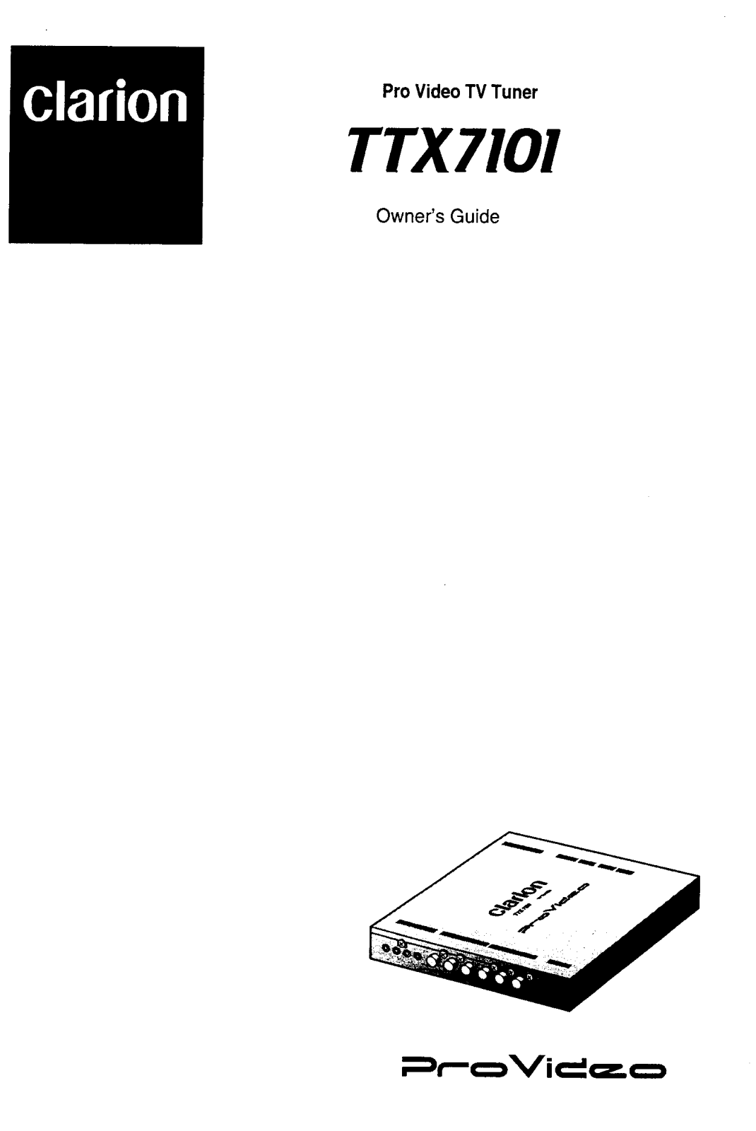 Clarion TTX7101 User Manual