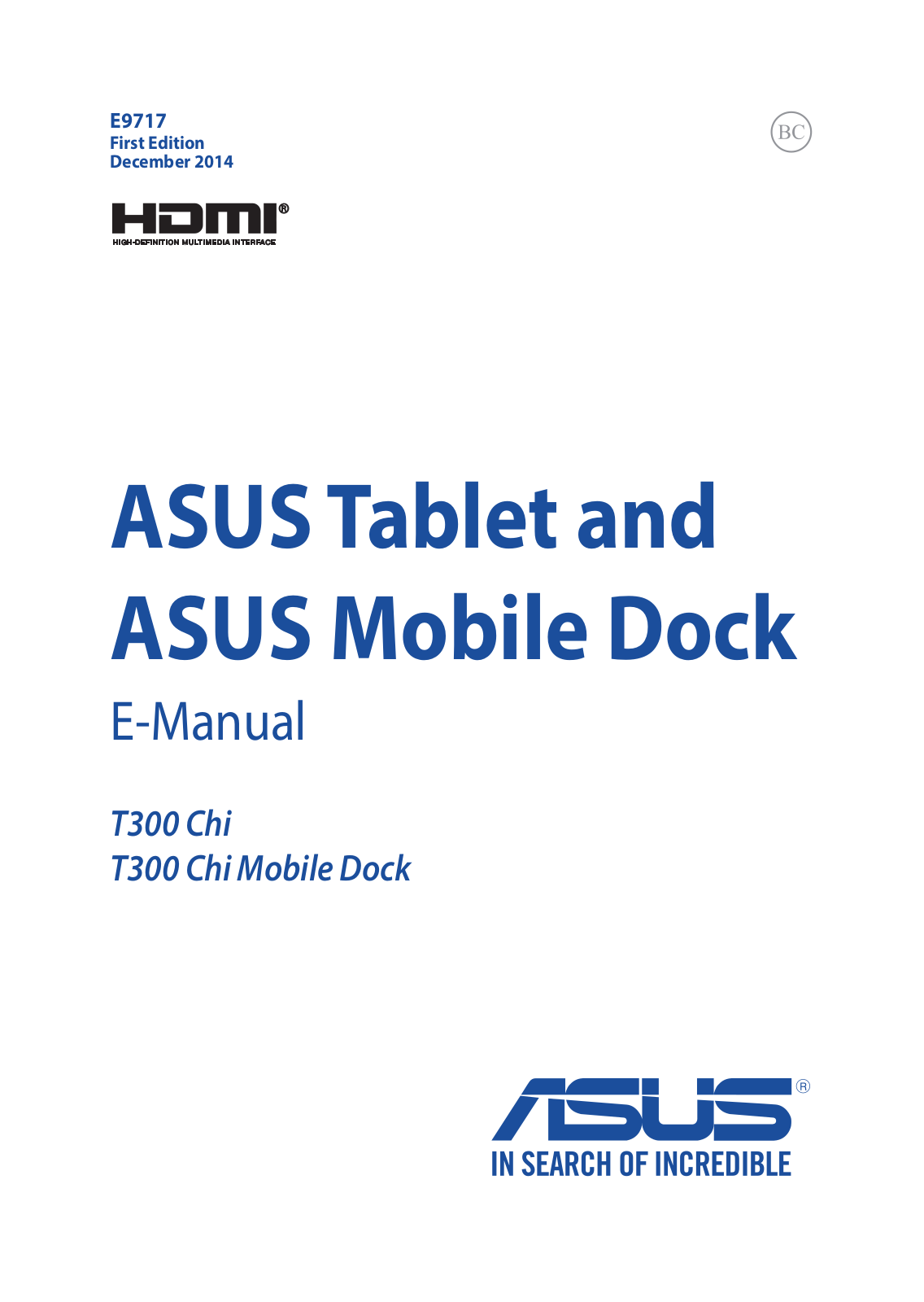 ASUSTeK Computer T300CHIDOCK User Manual