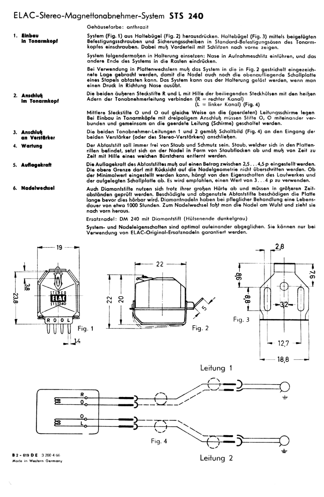 Elac STS-240 Owners manual