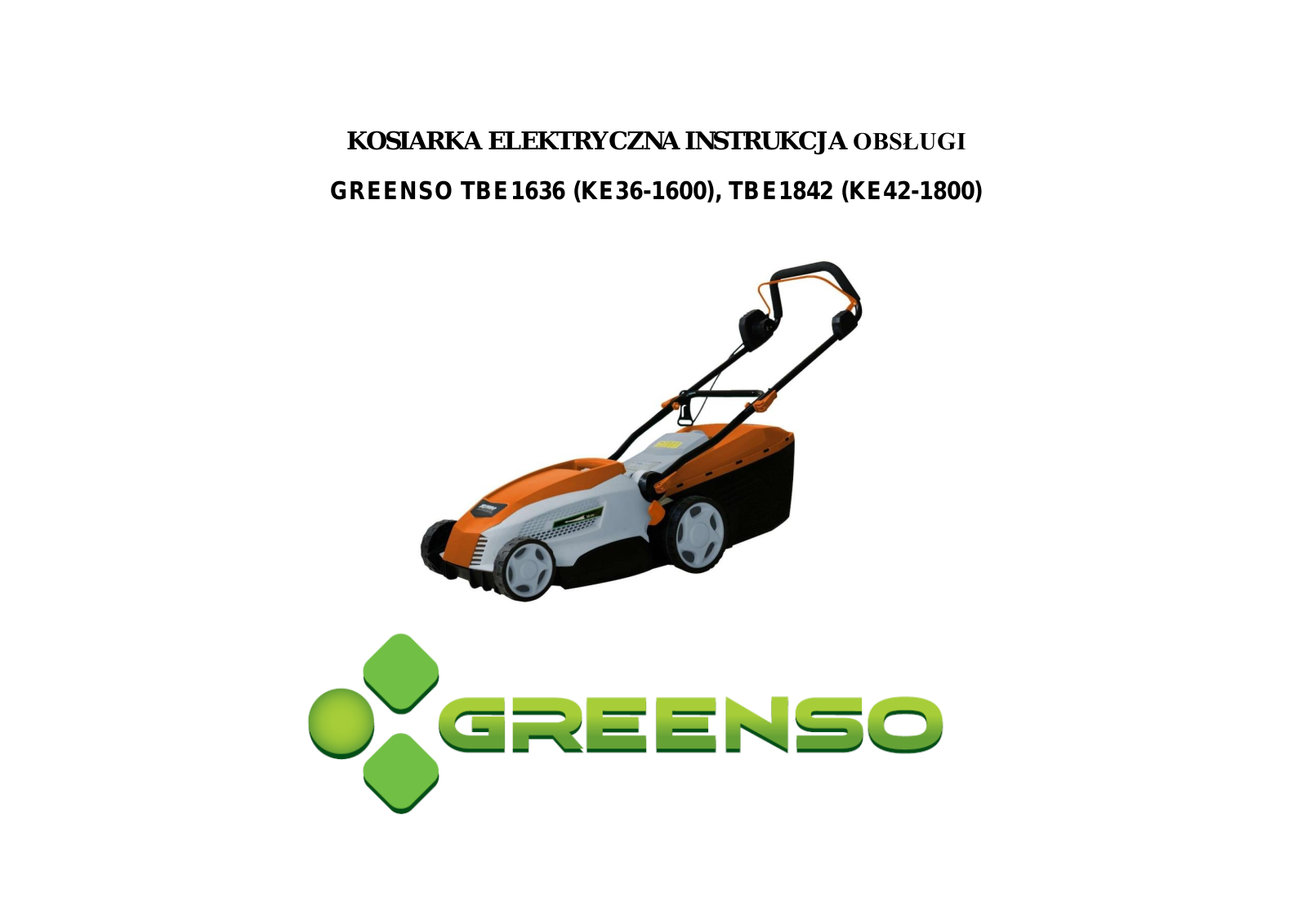 GREENSO KE36-1600, TBE1636, TBE1842, KE42-1800 User guide - ManualMachine.com