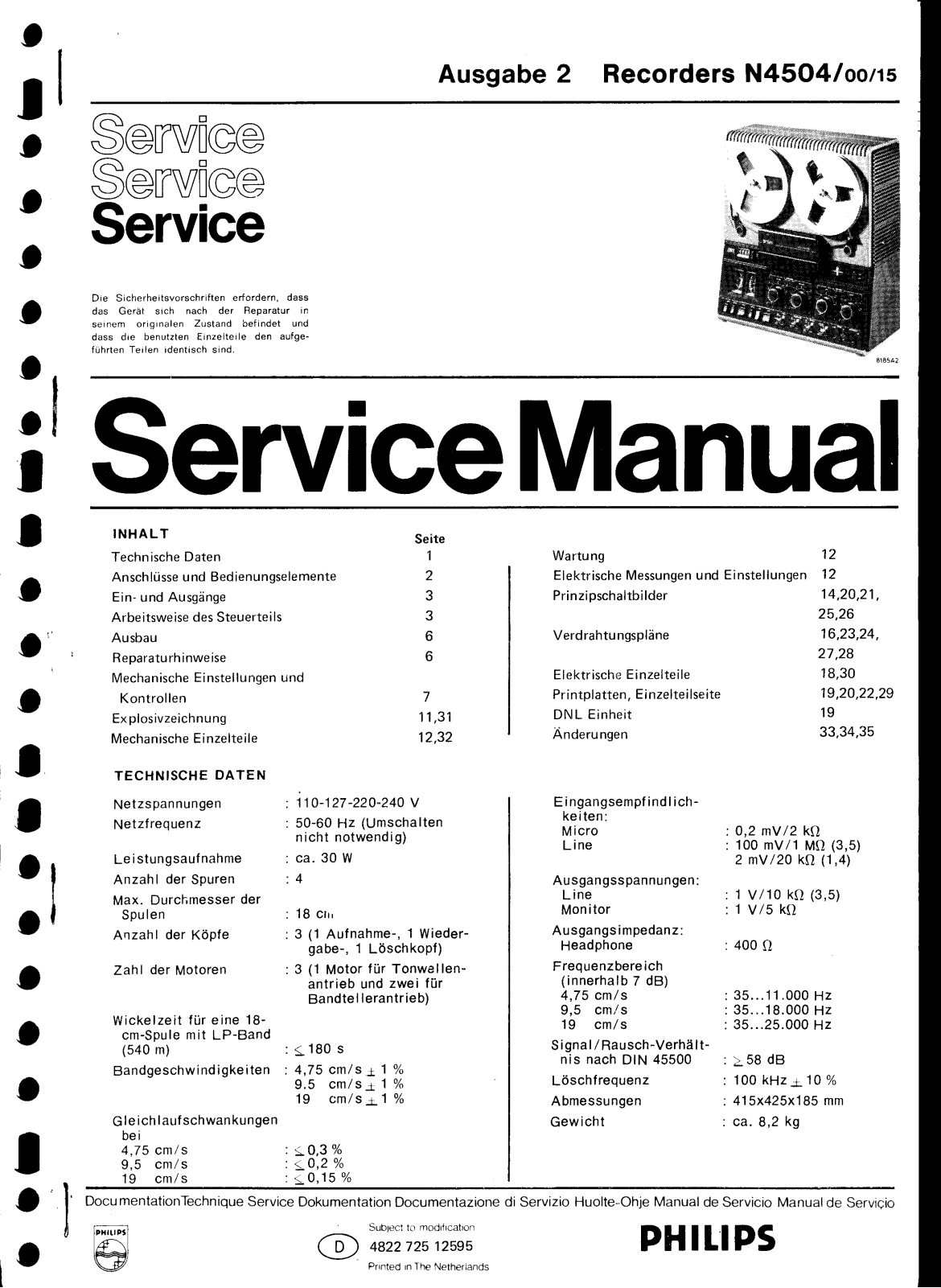 Philips N-4504 Service manual
