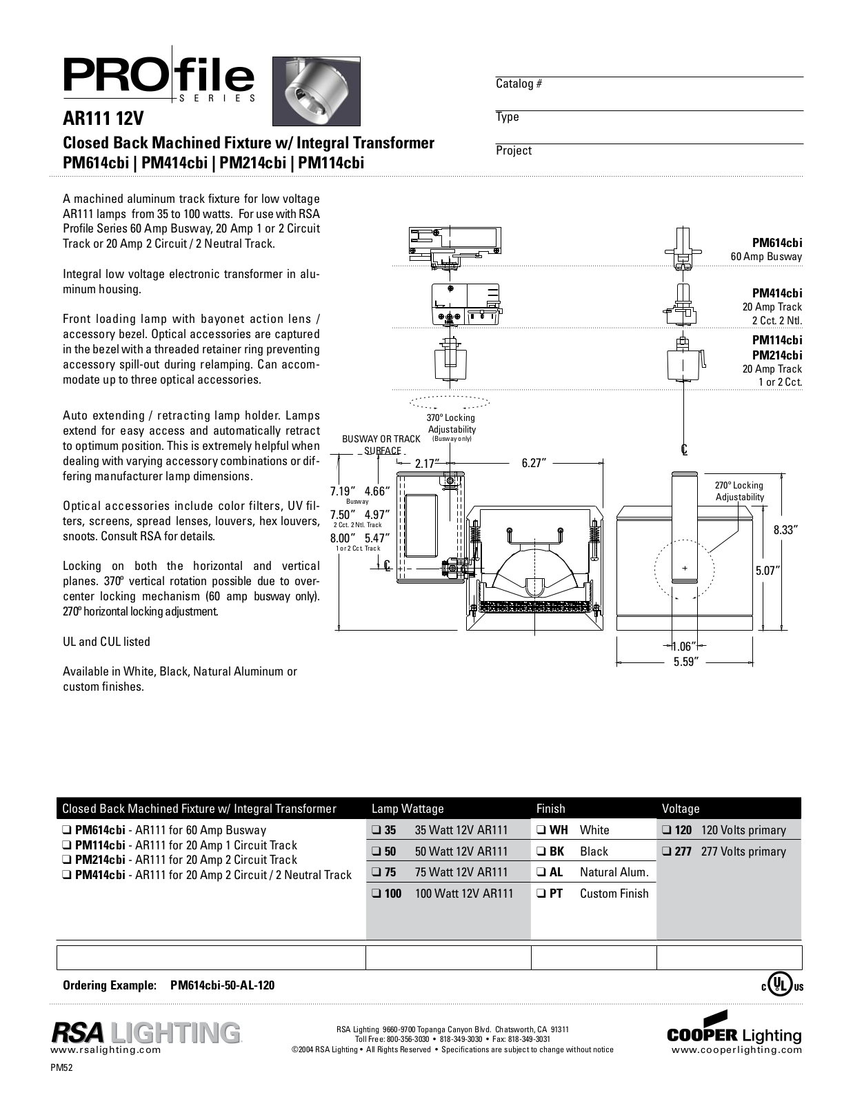 Cooper Lighting PM114cbi, PM614cbi, PM214cbi, PM414cbi User Manual