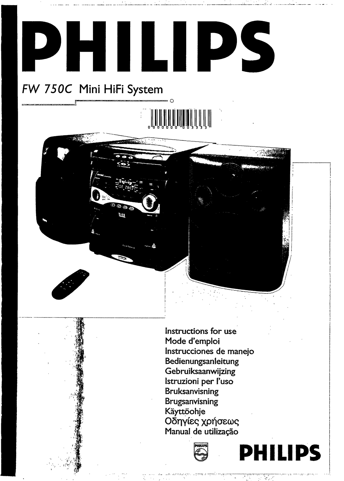 Philips FW750C/42, FW750C/25, FW750C/22S, FW750C/22, FW750C/21X User Manual