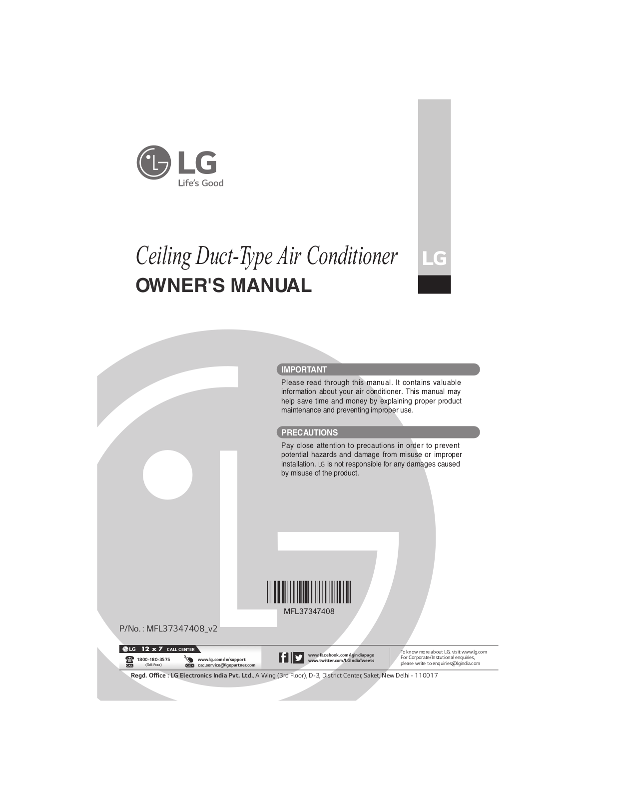 LG JBNK1700QC Owner’s Manual