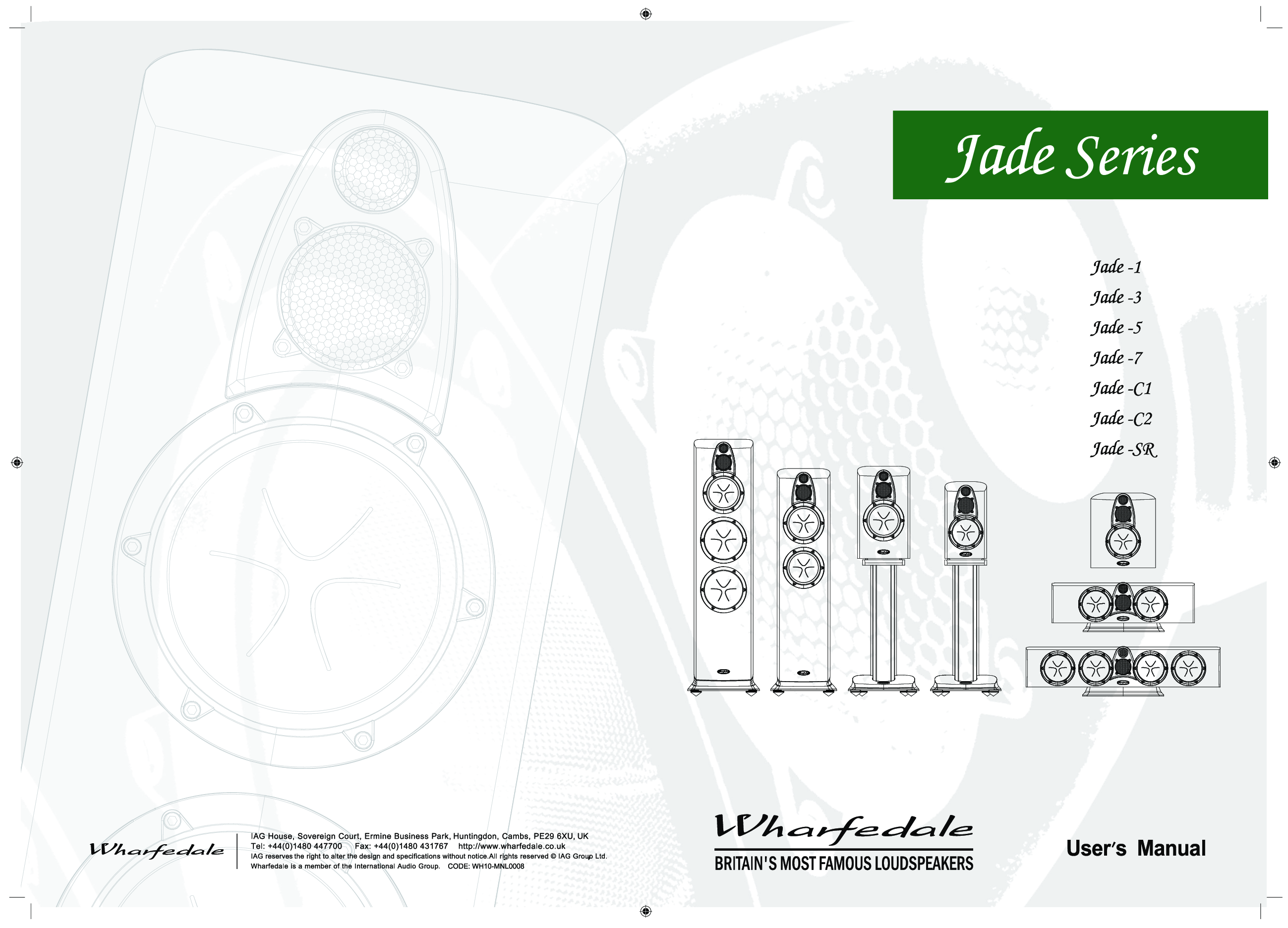 Wharfedale JADE-7, JADE-3, JADE-SR, JADE-C2, JADE-5 User Manual