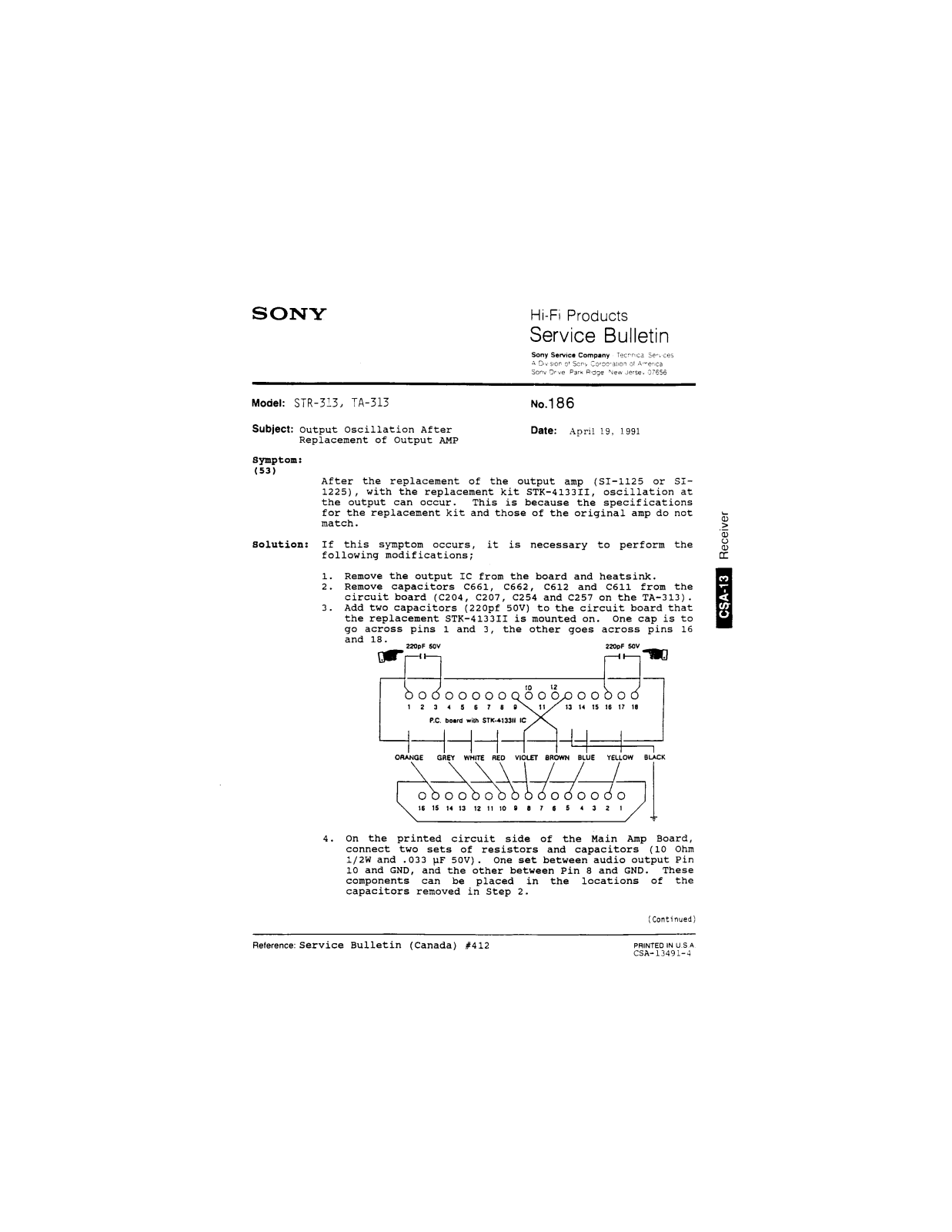 Sony STR-313, TA-313 Service Manual