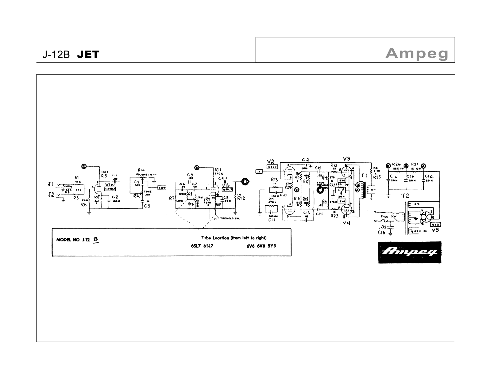 Ampeg j 12b jet schematic